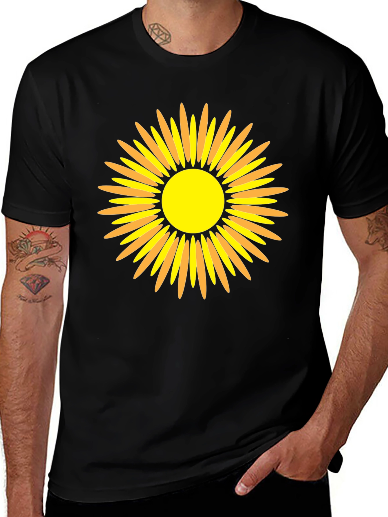Sunflower Graphic Black T-Shirt - Mens