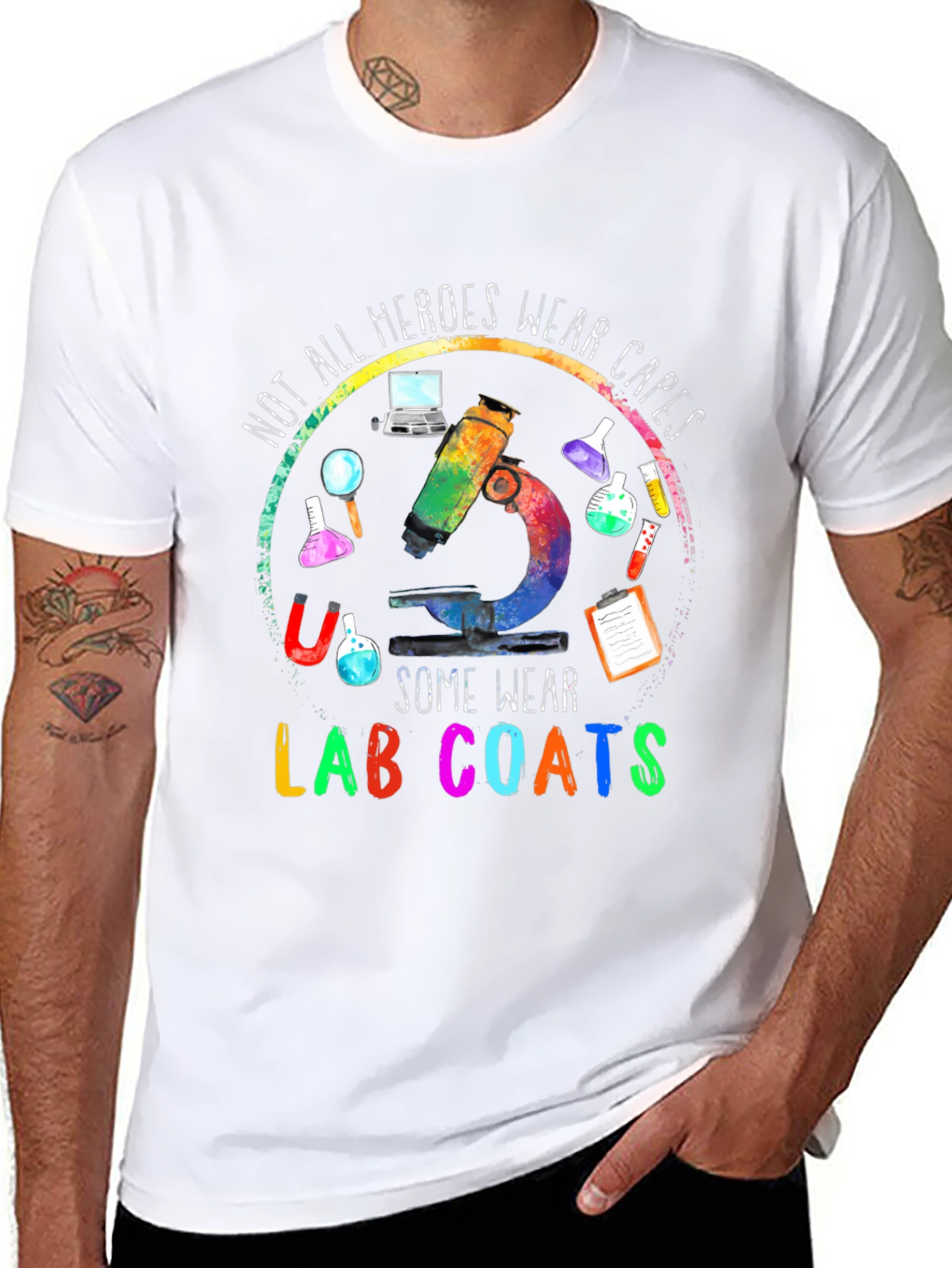 Heroes Wear Lab Coats T-Shirt - Science Apparel