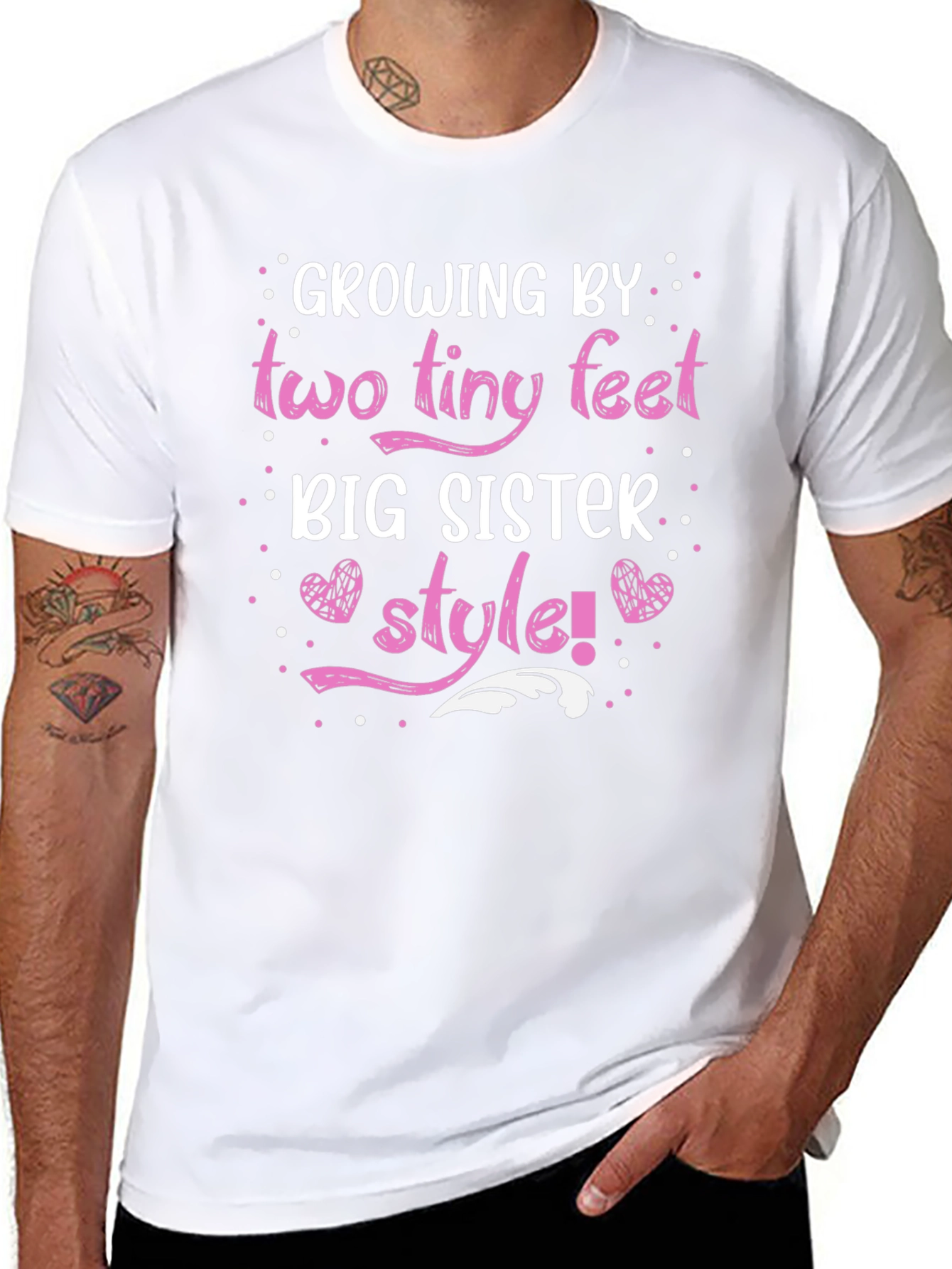 Growing by Two Tiny Feet Big Sister Style T-Shirt