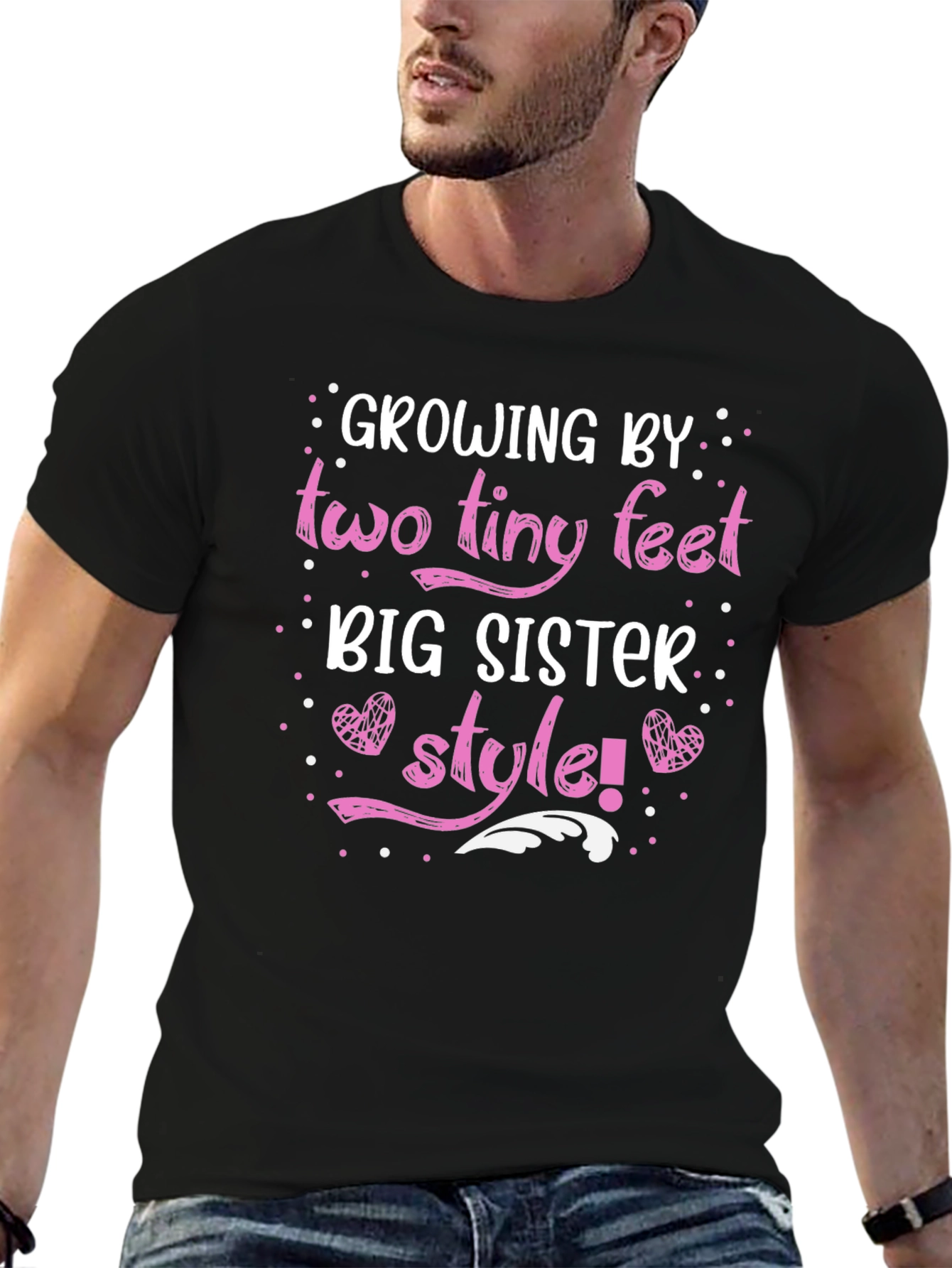 Growing by Two Tiny Feet Big Sister Style T-Shirt