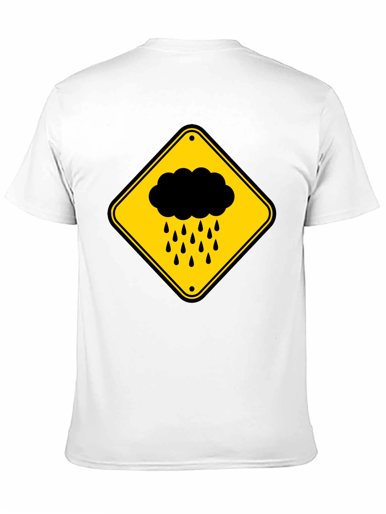 Rainy Day Warning T-Shirt - Black Cotton Tee