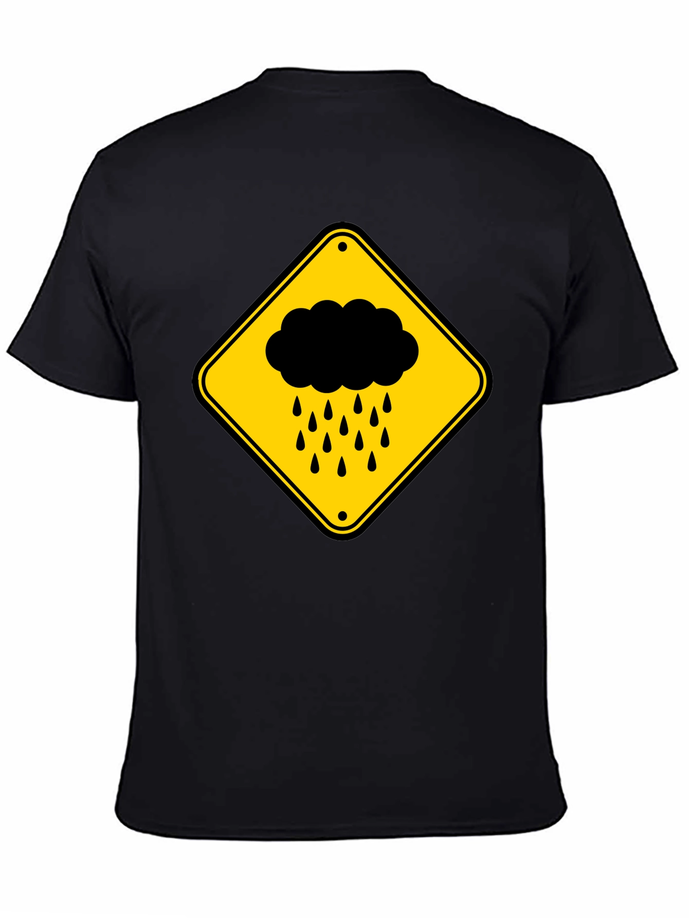 Rainy Day Warning T-Shirt - Black Cotton Tee