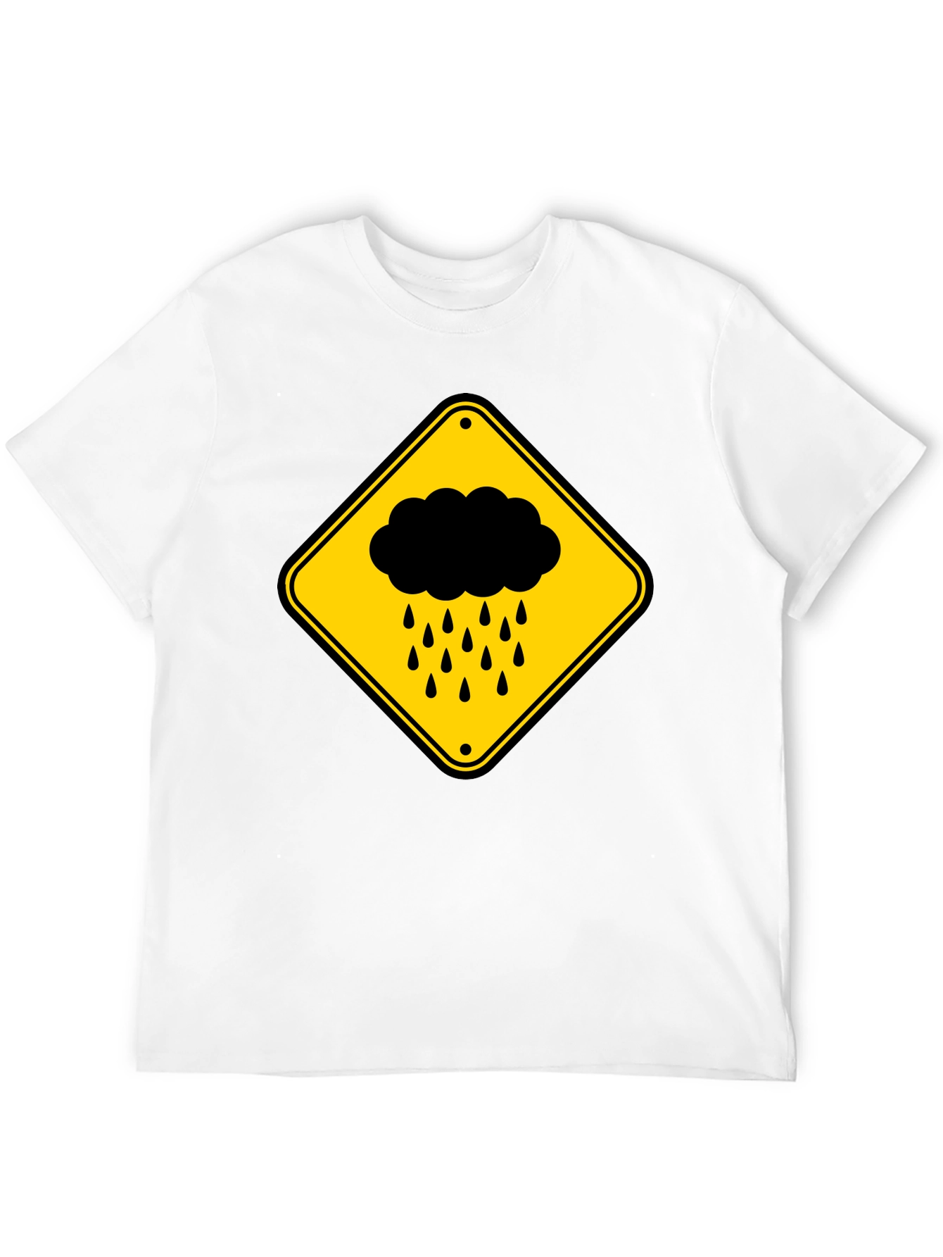 Rainy Day Warning T-Shirt - Black Cotton Tee