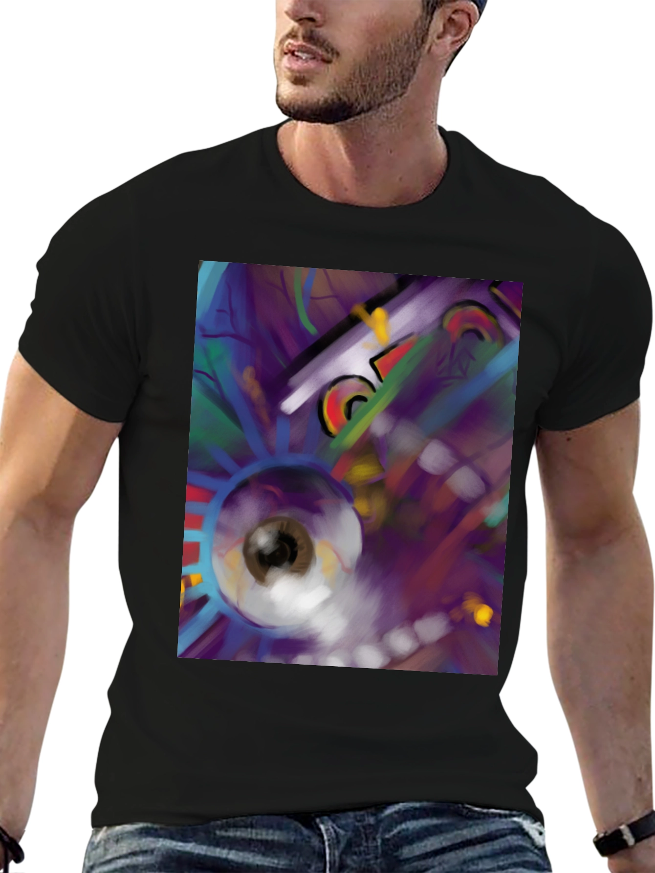 Abstract Eye T-Shirt - Black