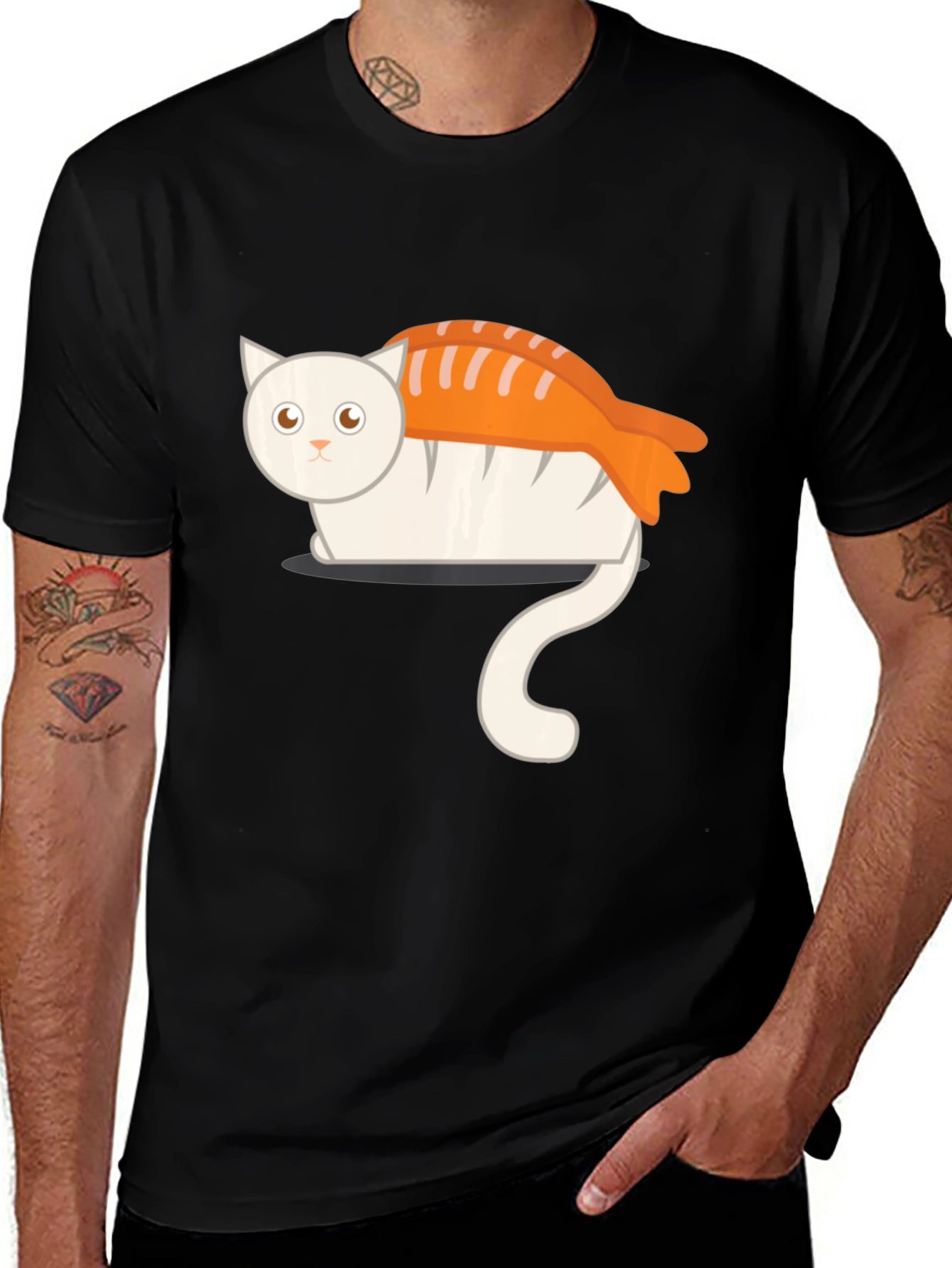 Sushi Cat Graphic T-Shirt - Unique Anime Style