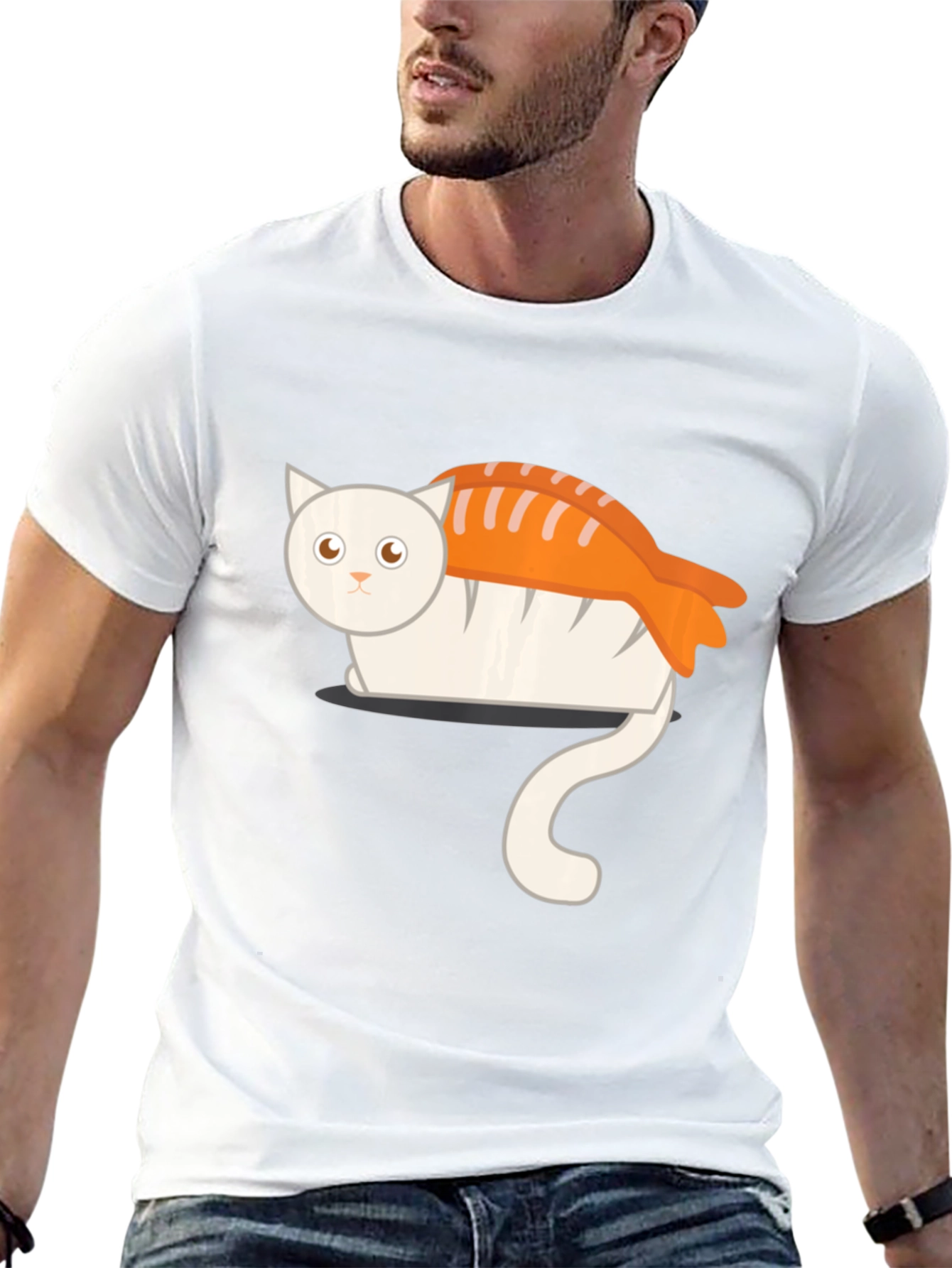 Sushi Cat Graphic T-Shirt - Unique Anime Style