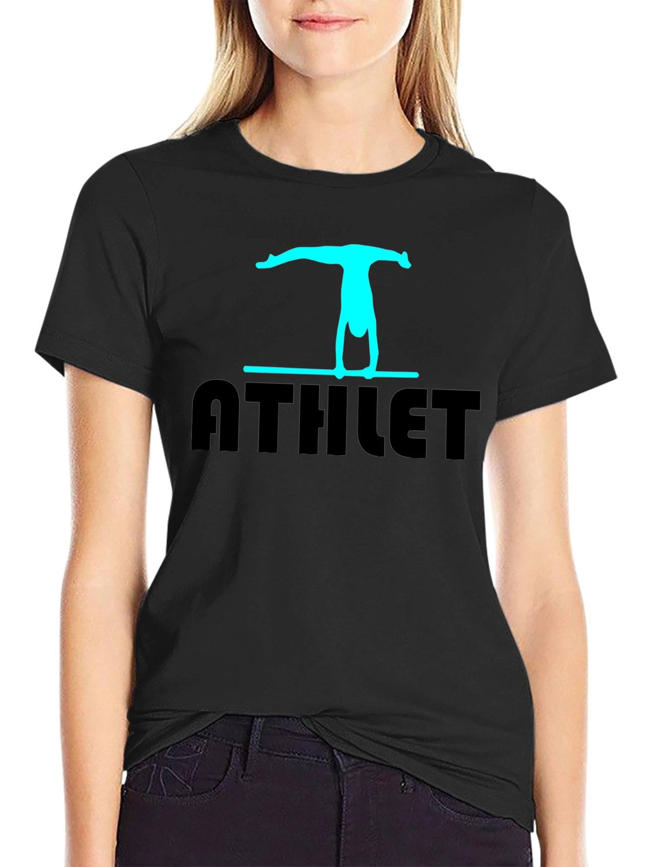 Athlete Gymnastics T-Shirt - Black Cotton Blend