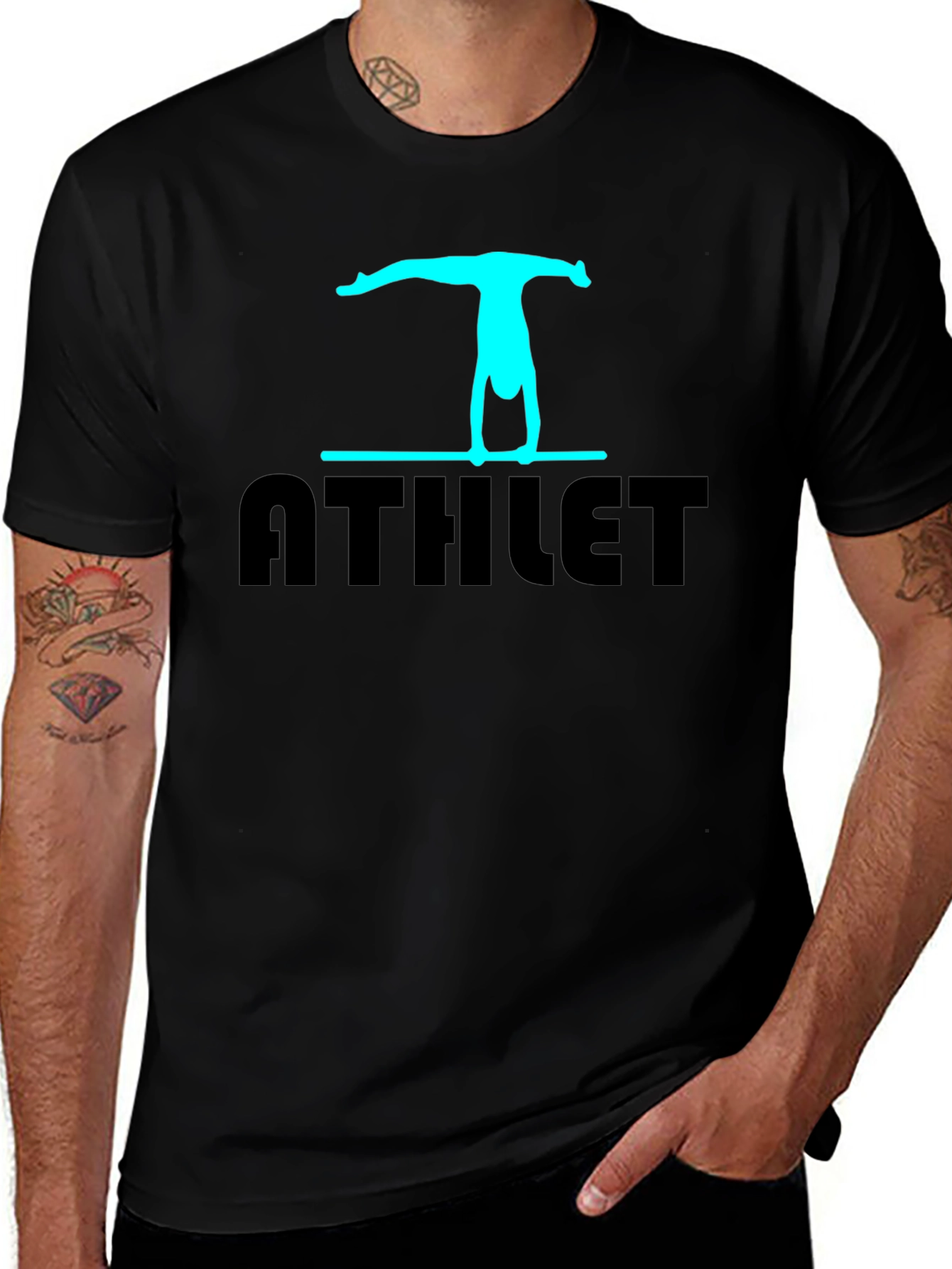 Athlete Gymnastics T-Shirt - Black Cotton Blend