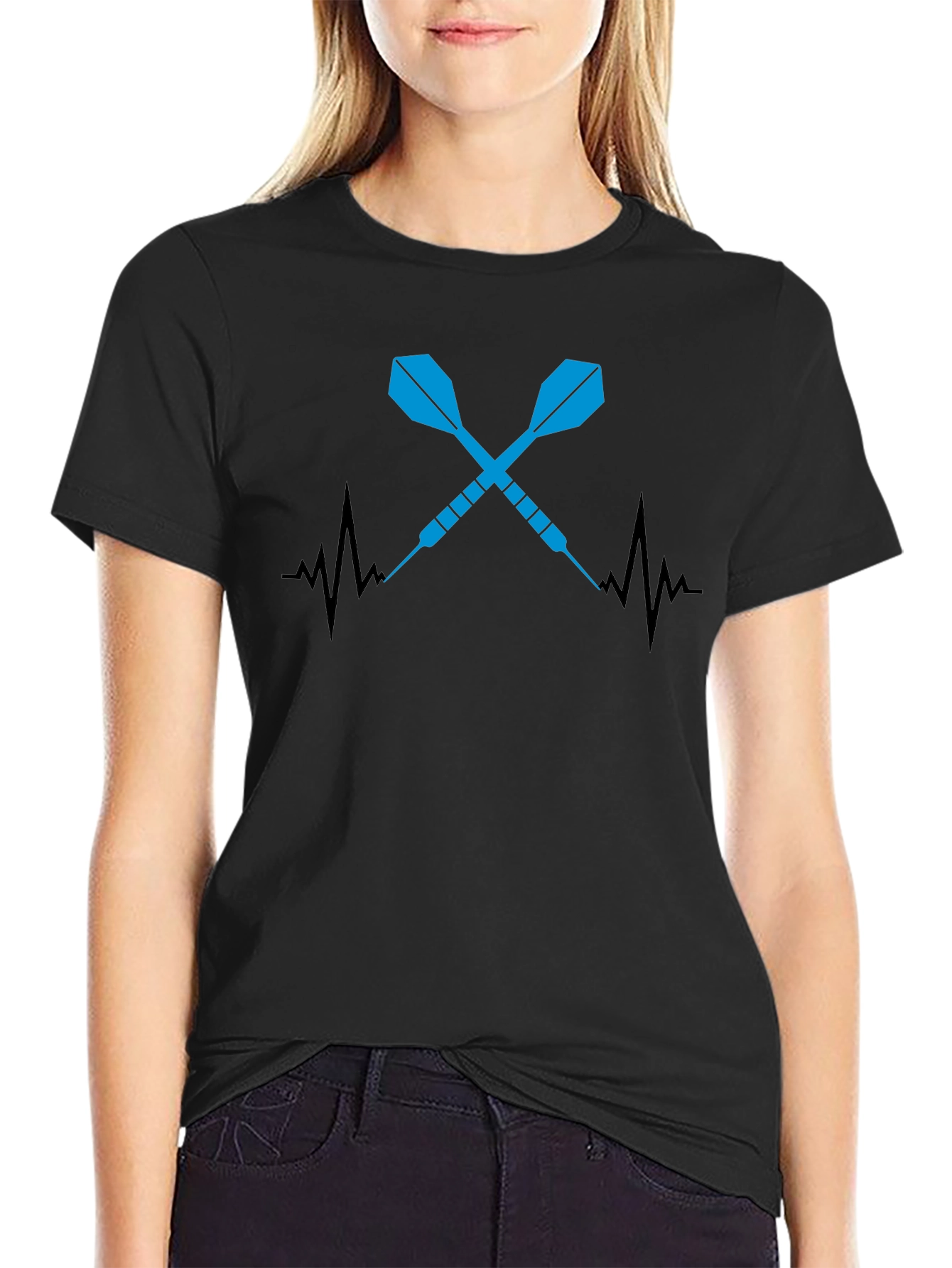 Darts Heartbeat Graphic Tee - Cool Dart Player Shirt