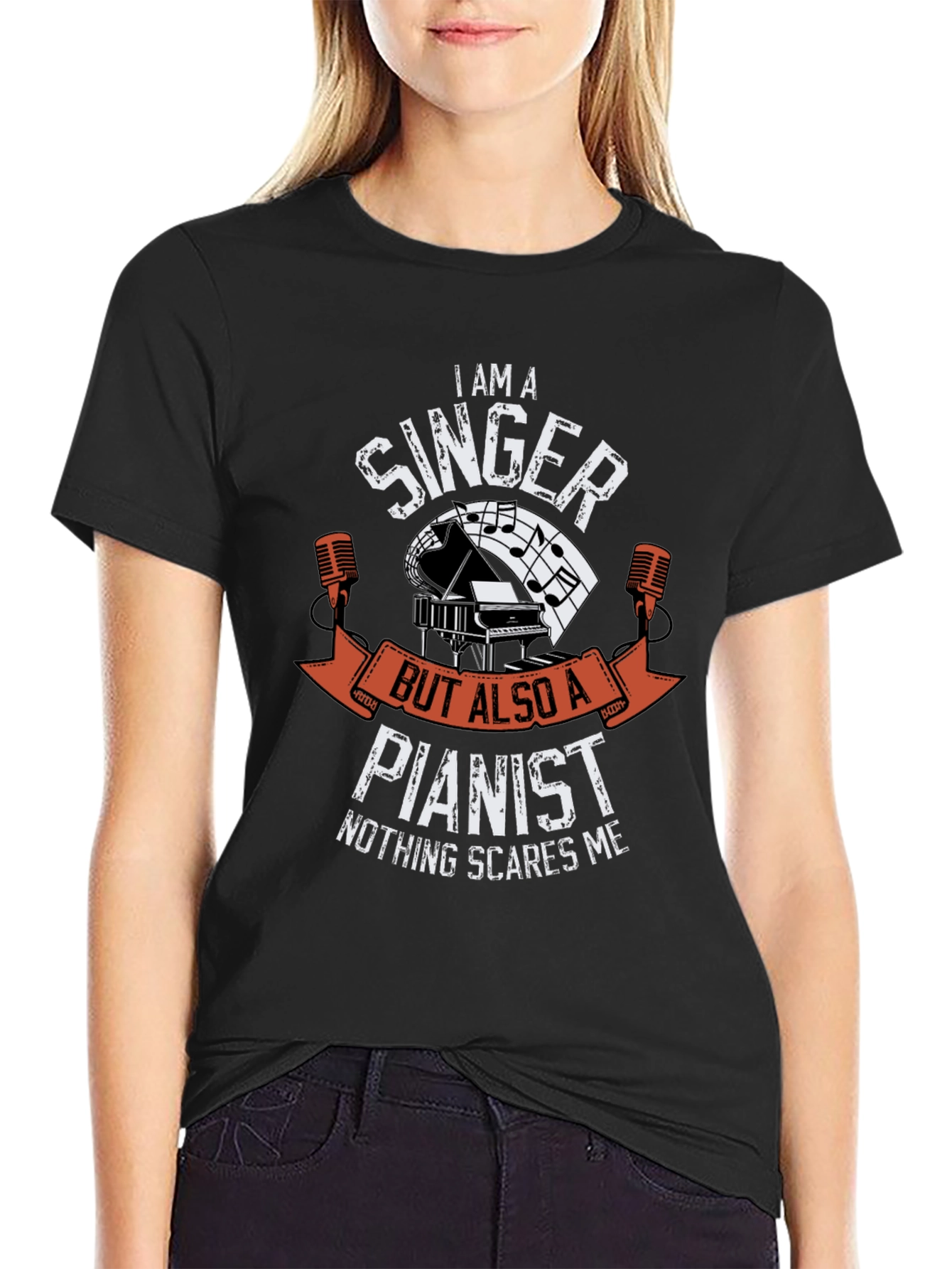 Singer Pianist Graphic Tee - Music Lovers T-Shirt