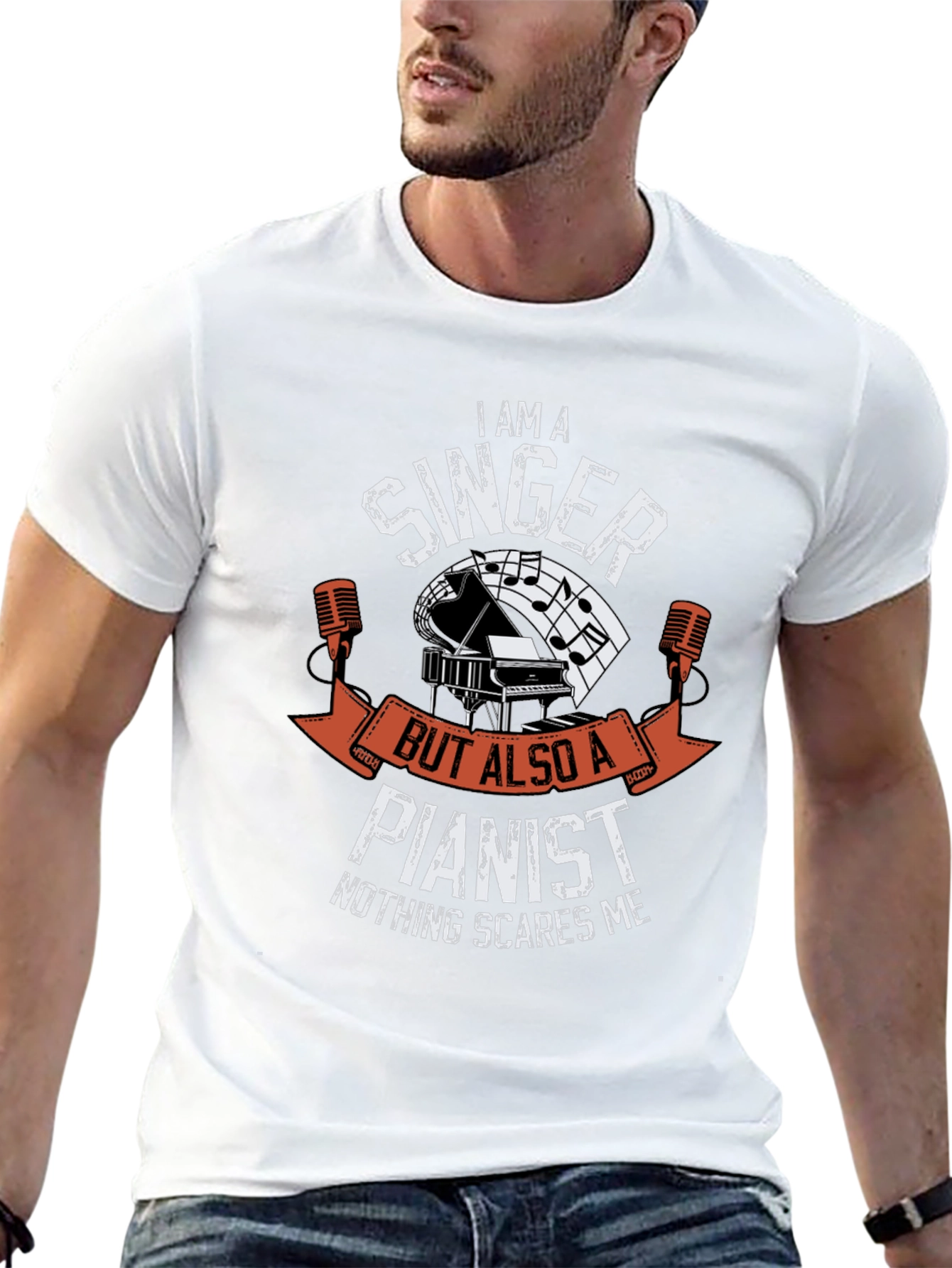 Singer Pianist Graphic Tee - Music Lovers T-Shirt