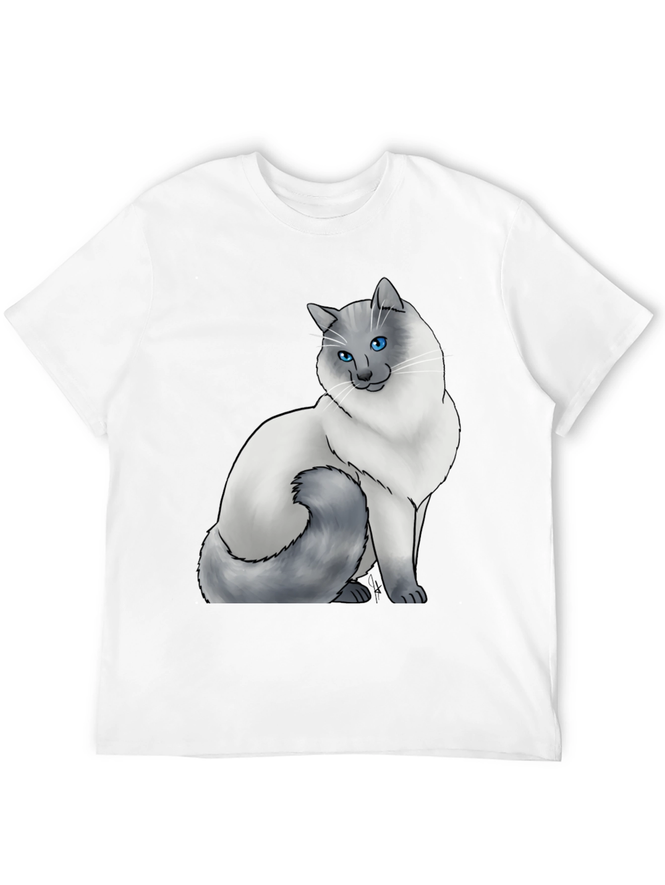Cat Lover T-Shirt - Blue Eyed Cat Graphic Tee