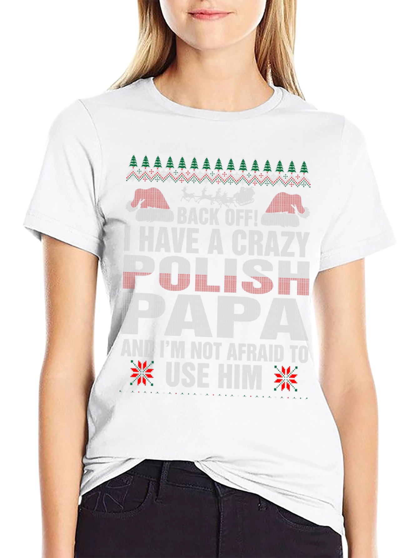 Crazy Polish Papa Ugly Christmas Sweater T-Shirt