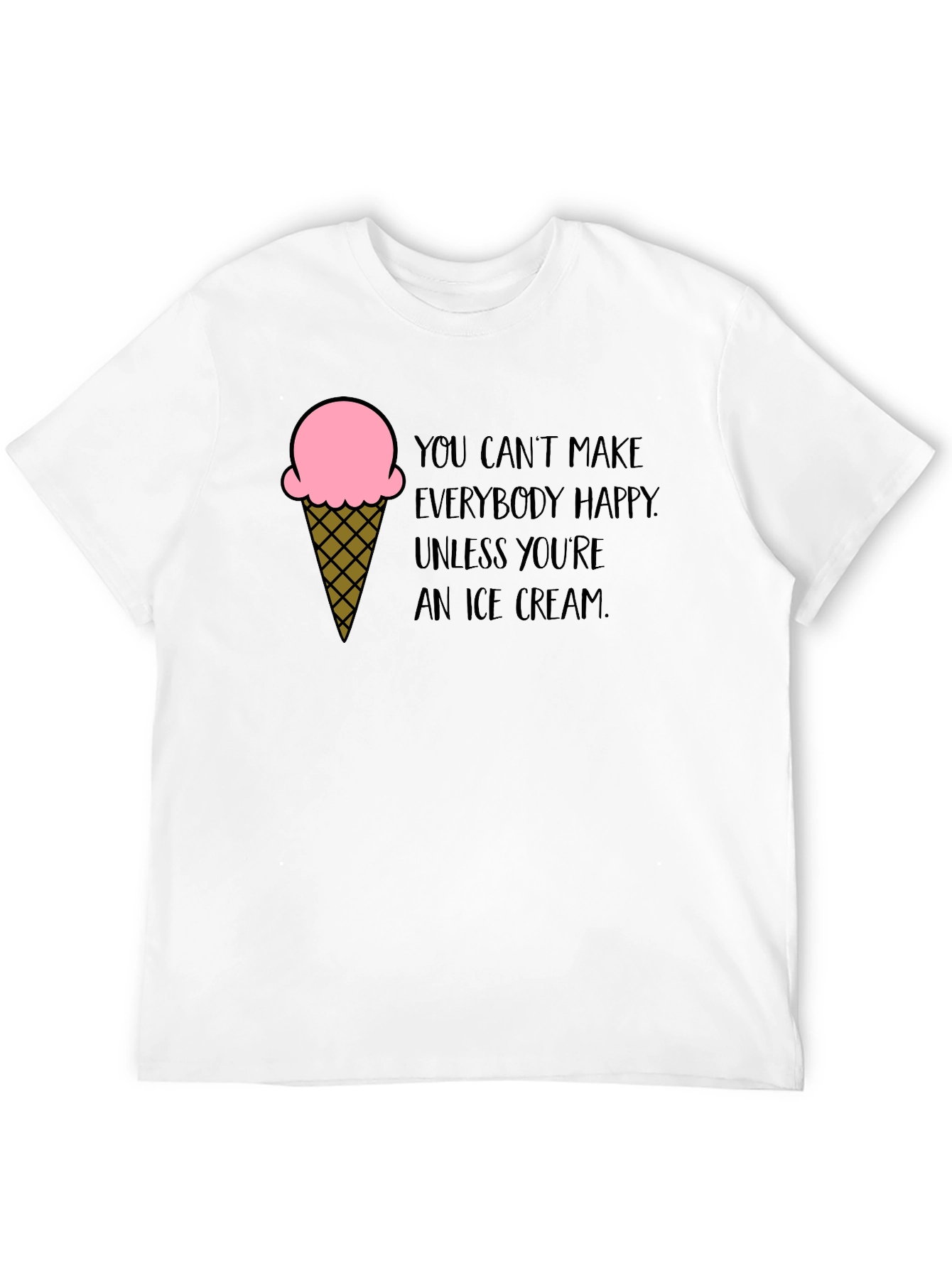 Ice Cream Quote Black T-Shirt