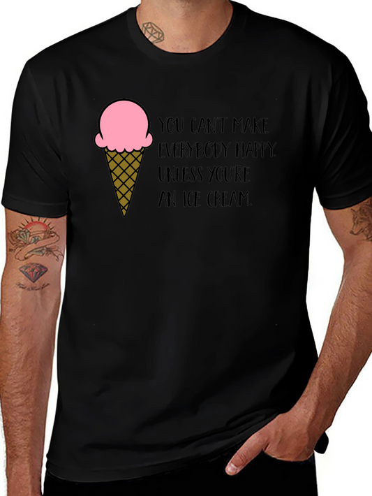 Ice Cream Quote Black T-Shirt