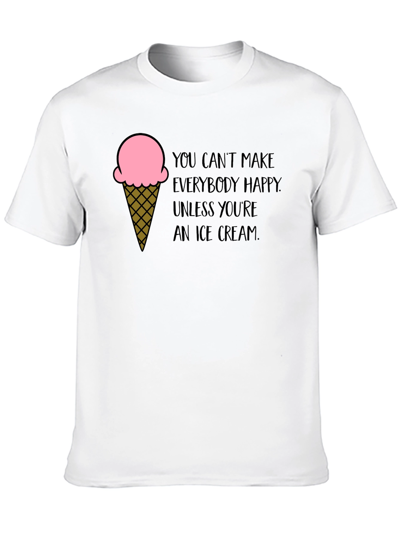 Ice Cream Quote Black T-Shirt