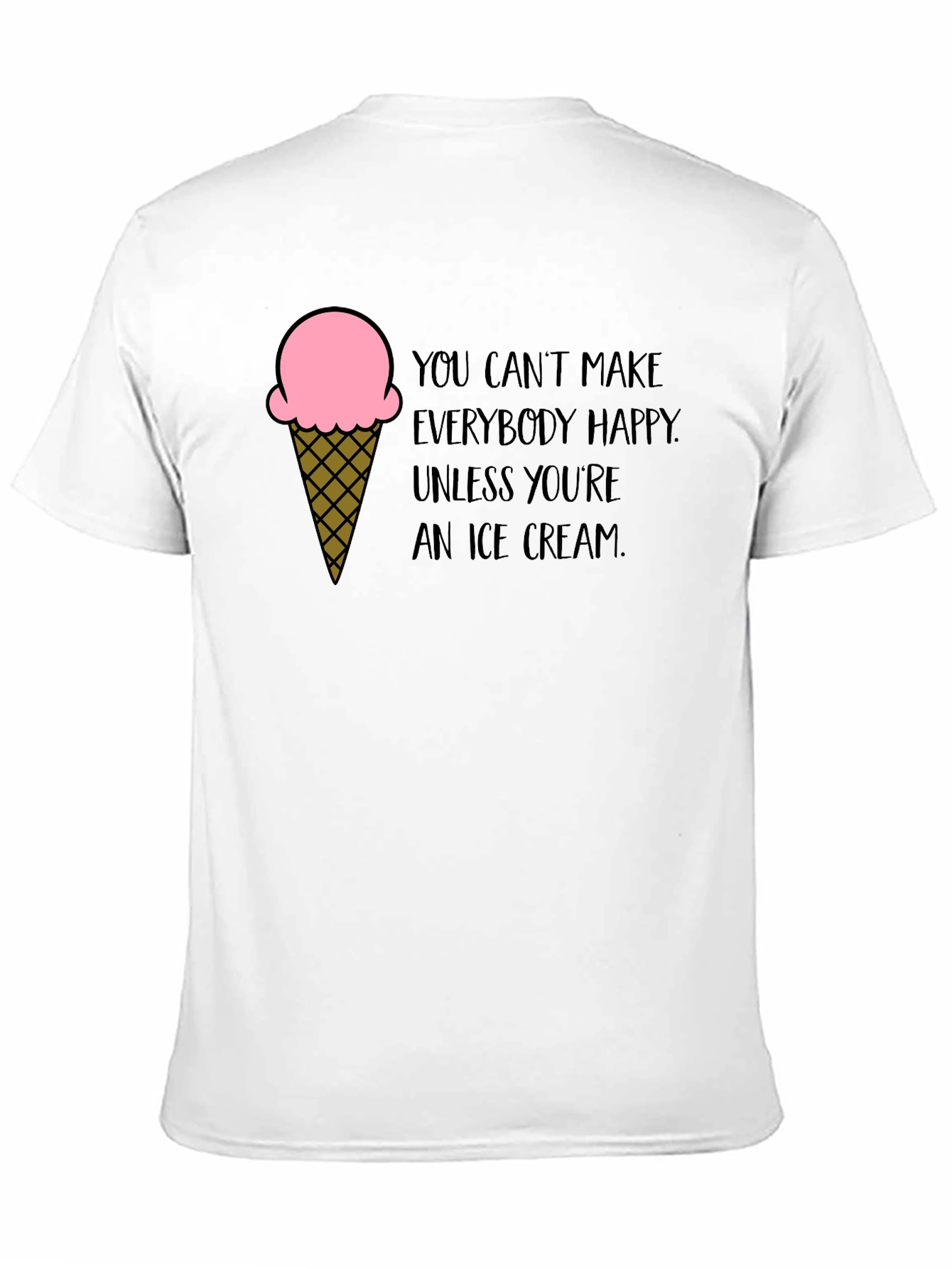 Ice Cream Quote Black T-Shirt