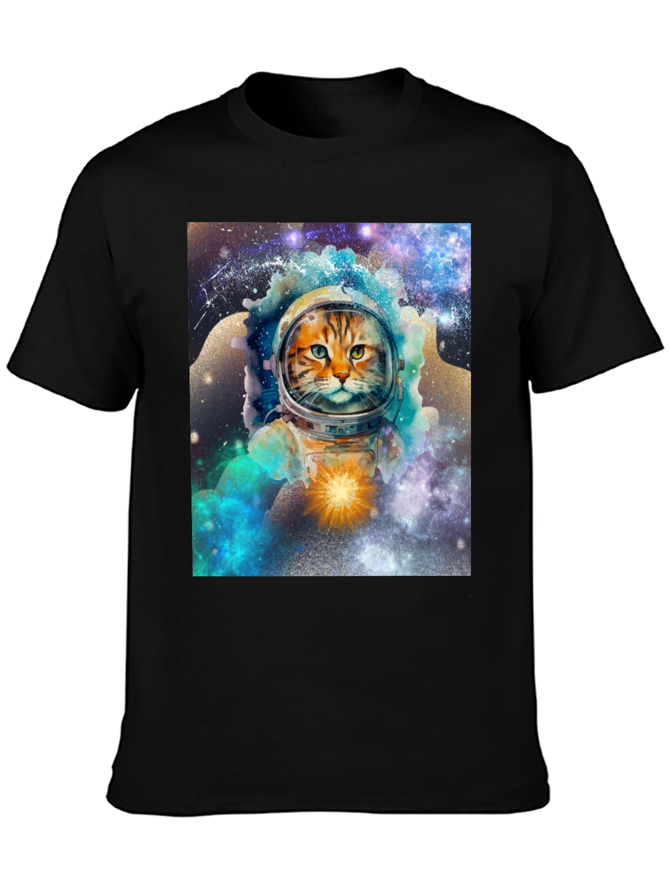 Cosmic Cat Astronaut Graphic T-Shirt