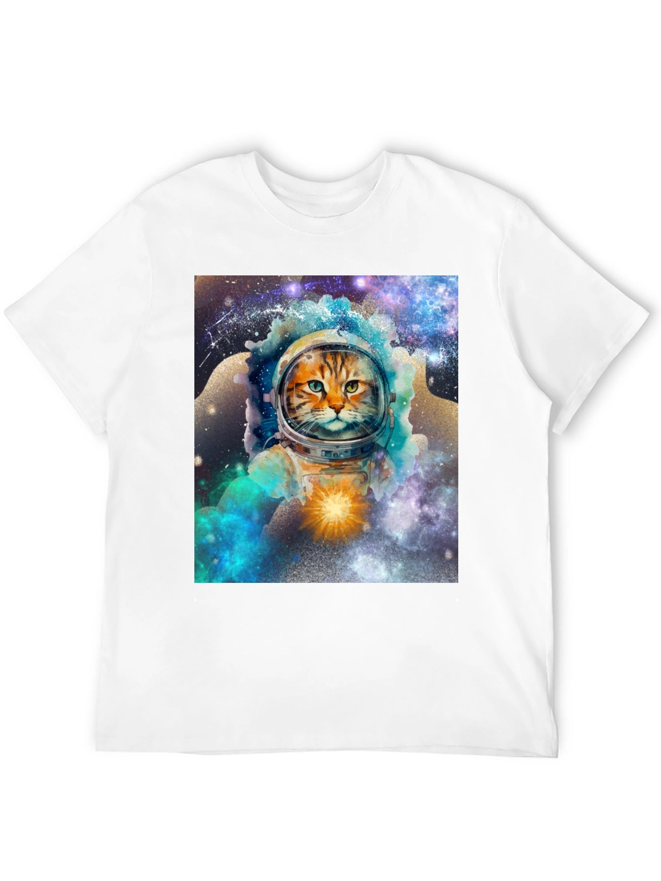 Cosmic Cat Astronaut Graphic T-Shirt
