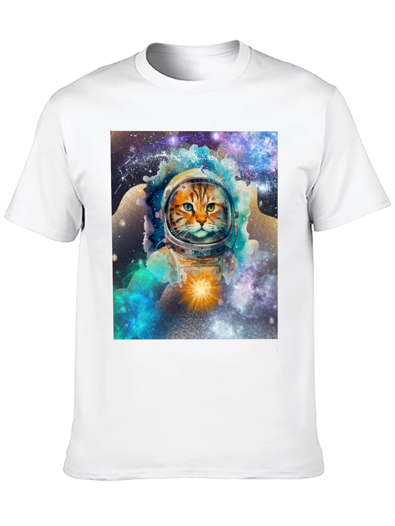 Cosmic Cat Astronaut Graphic T-Shirt