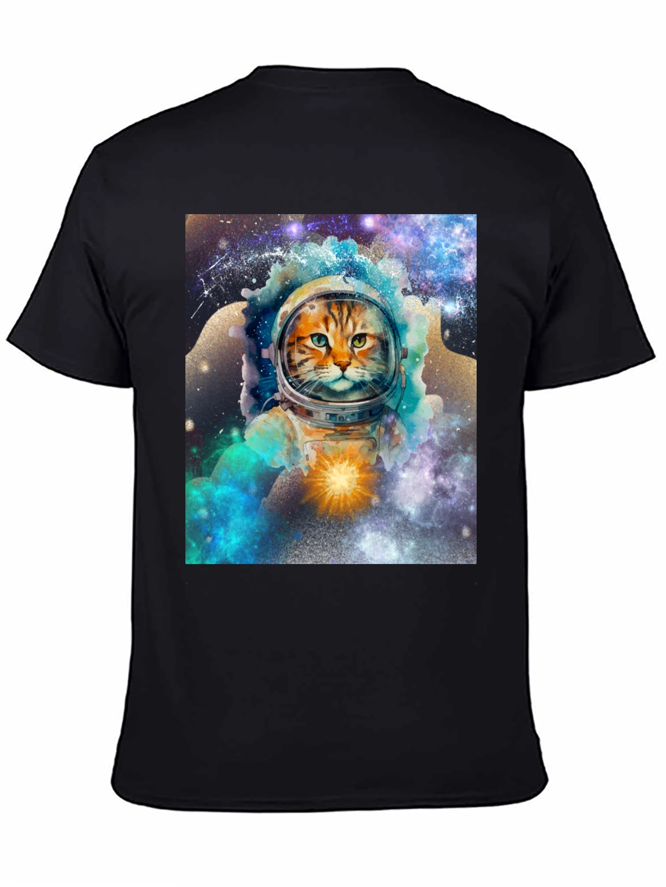 Cosmic Cat Astronaut Graphic T-Shirt