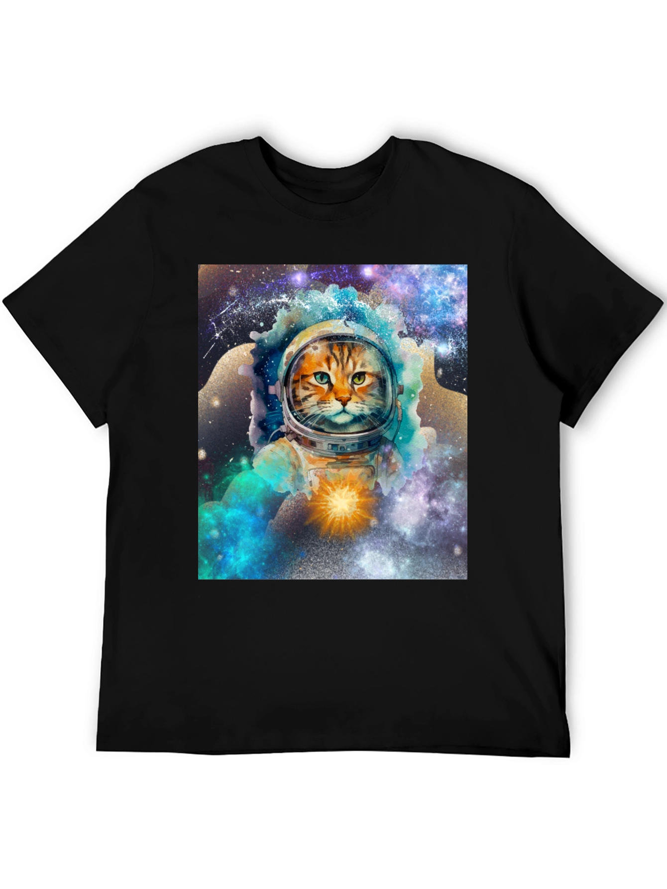 Cosmic Cat Astronaut Graphic T-Shirt