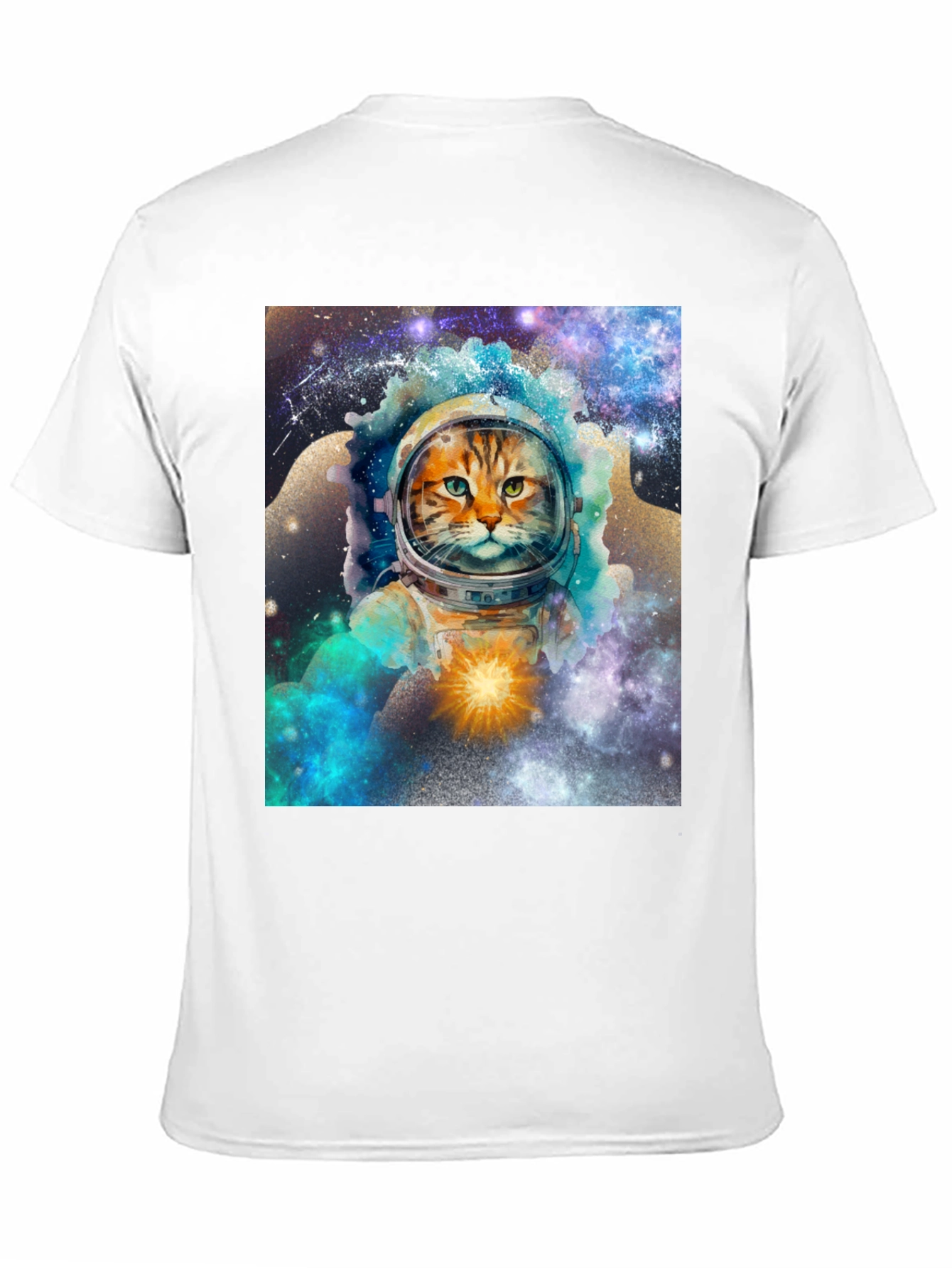 Cosmic Cat Astronaut Graphic T-Shirt