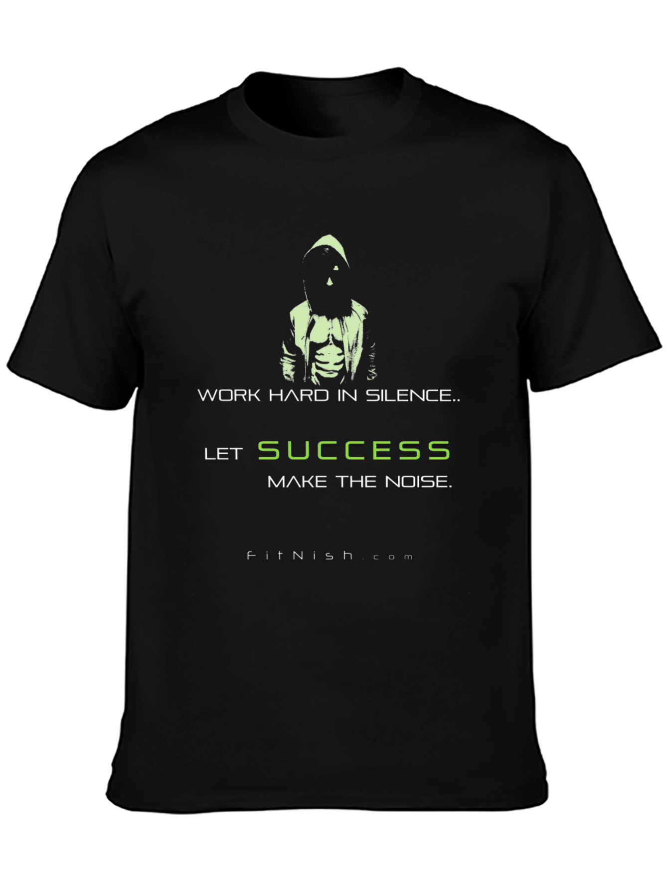 Motivational Workout T-Shirt: Work Hard in Silence