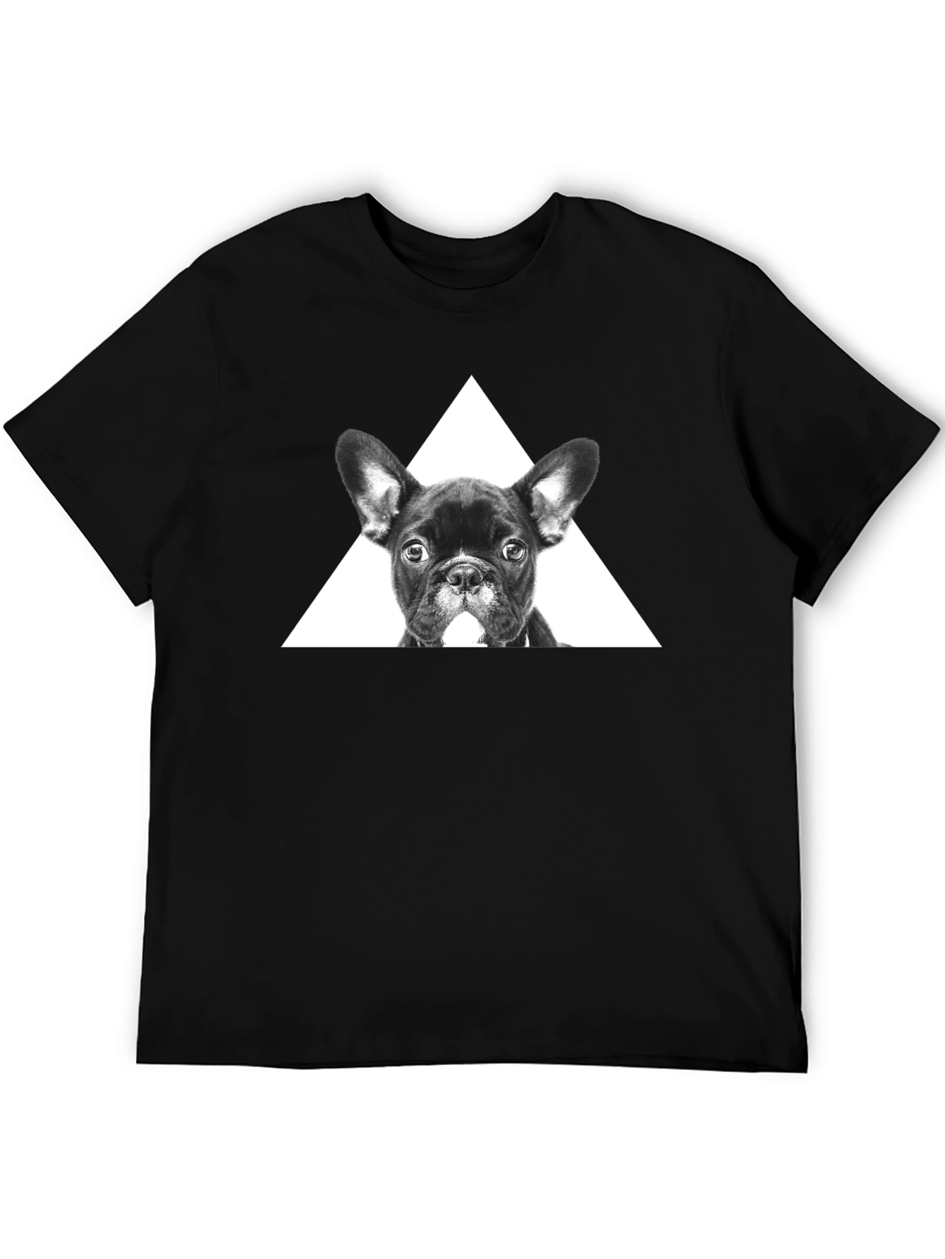 Dog Triangle Graphic Tee - Stylish Unisex Black T-Shirt