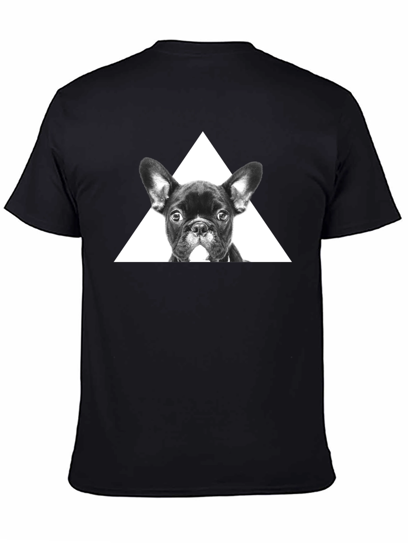 Dog Triangle Graphic Tee - Stylish Unisex Black T-Shirt