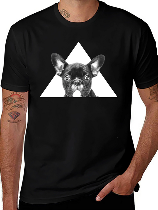 Dog Triangle Graphic Tee - Stylish Unisex Black T-Shirt