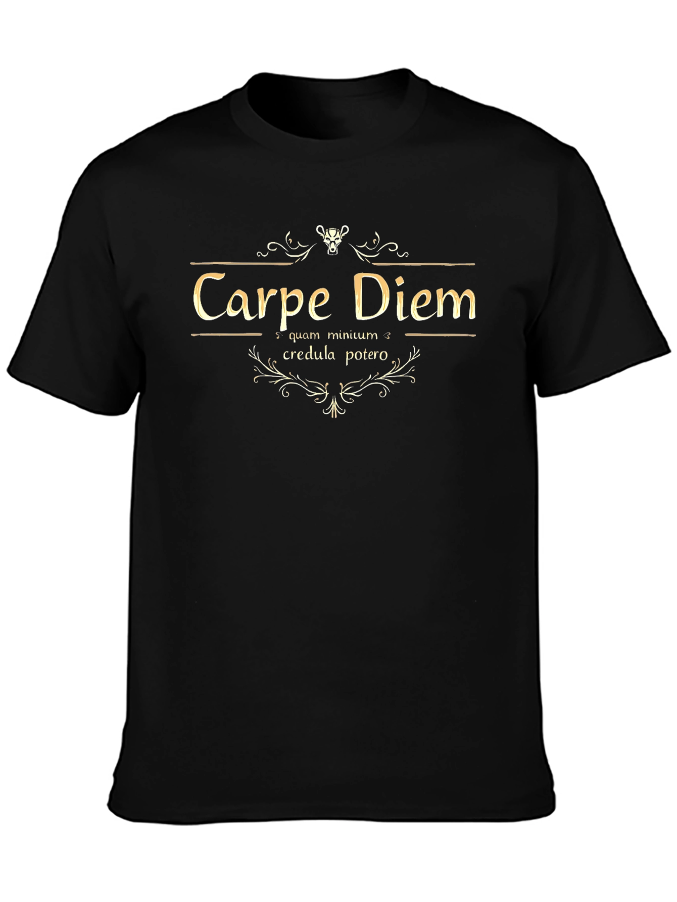 Carpe Diem Graphic Tee - Black Cotton T-Shirt