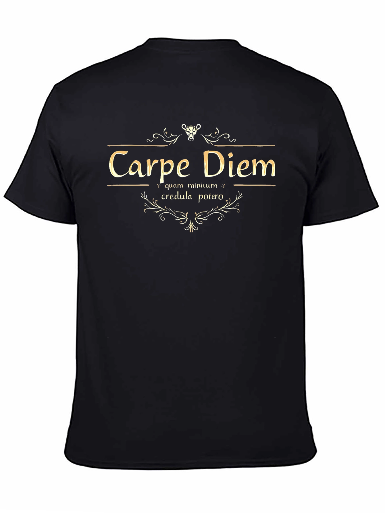 Carpe Diem Graphic Tee - Black Cotton T-Shirt