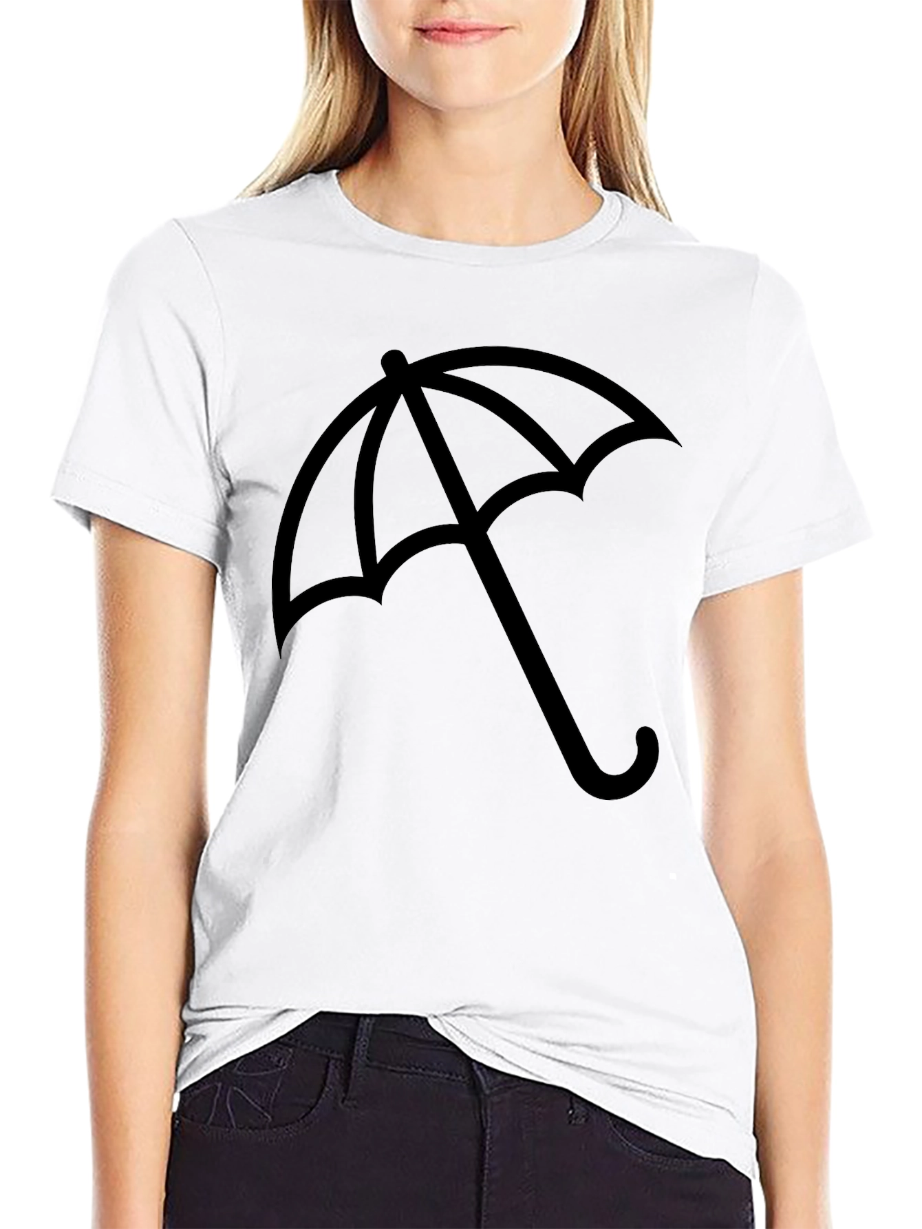Umbrella Graphic Black T-Shirt - Stylish Casual Wear