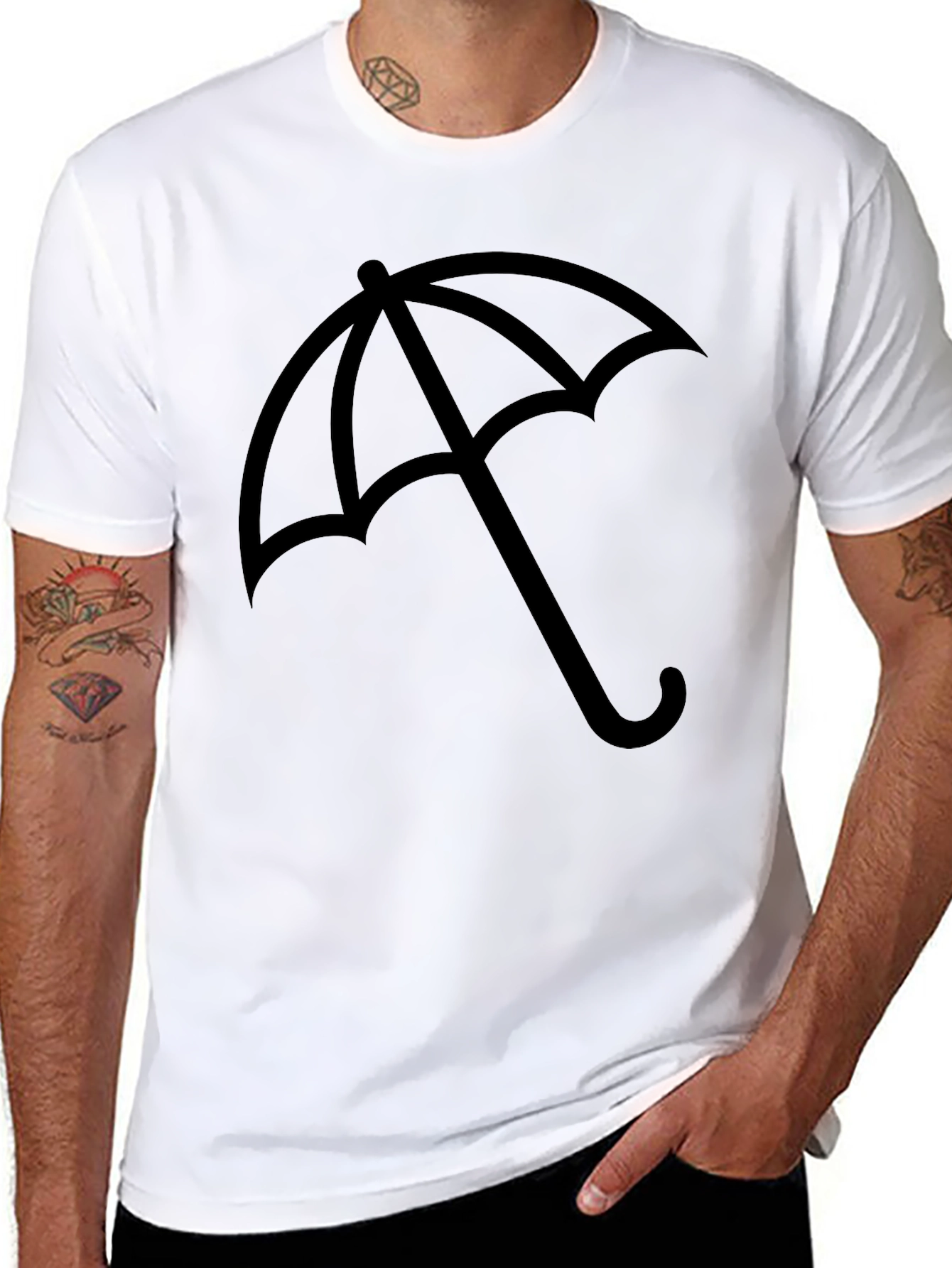 Umbrella Graphic Black T-Shirt - Stylish Casual Wear