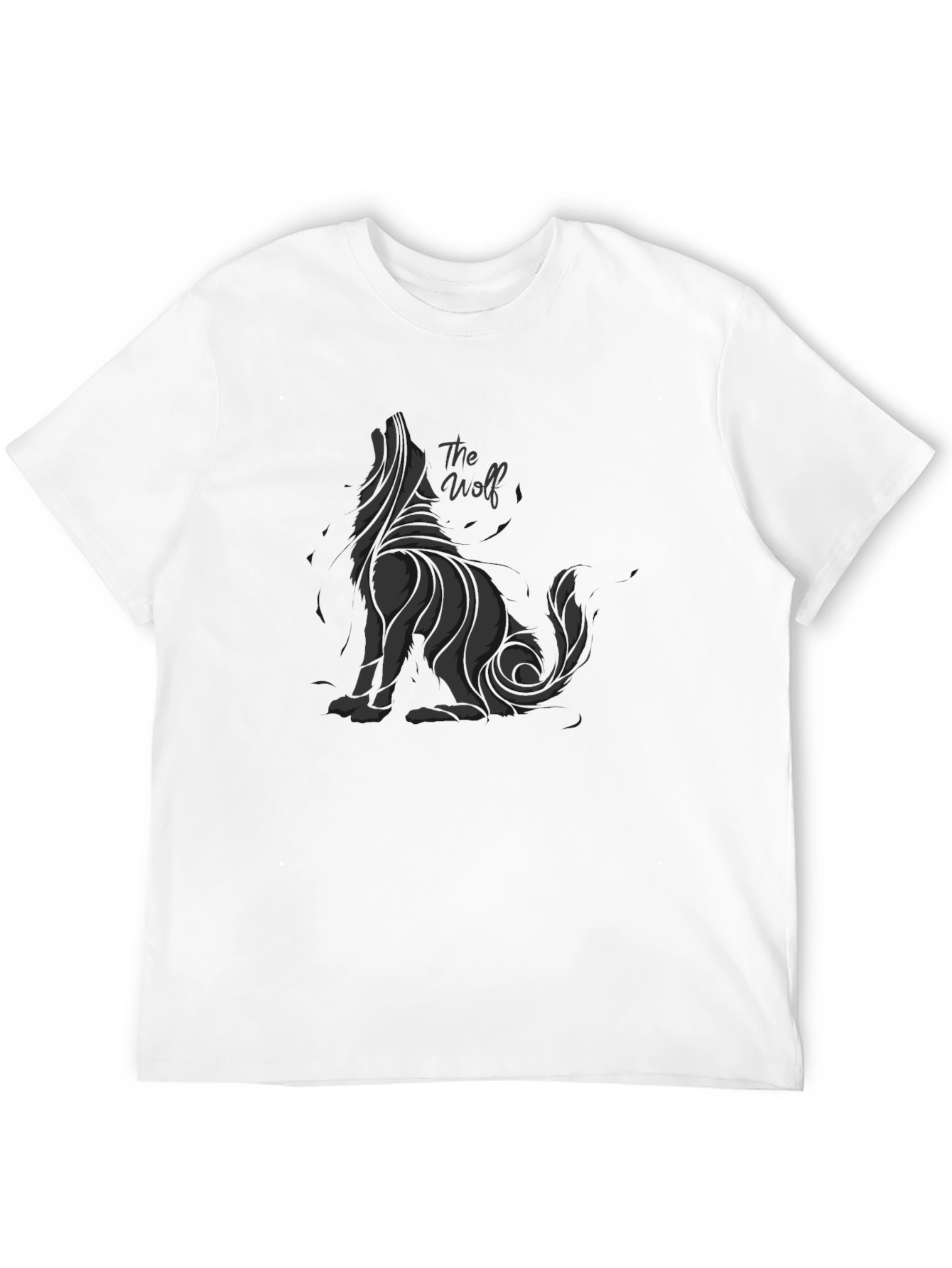 Mens Black The Wolf Graphic T-Shirt