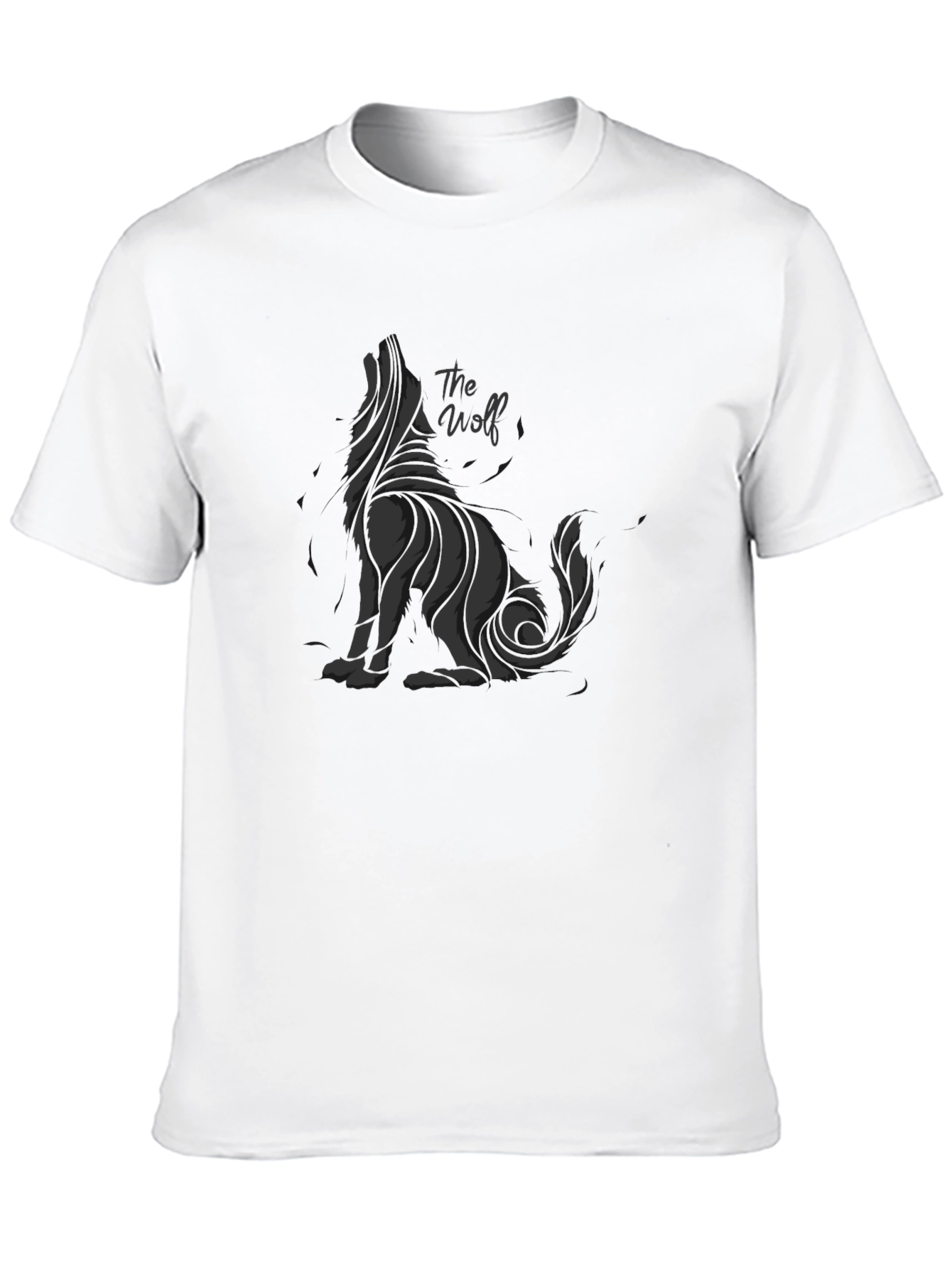 Mens Black The Wolf Graphic T-Shirt