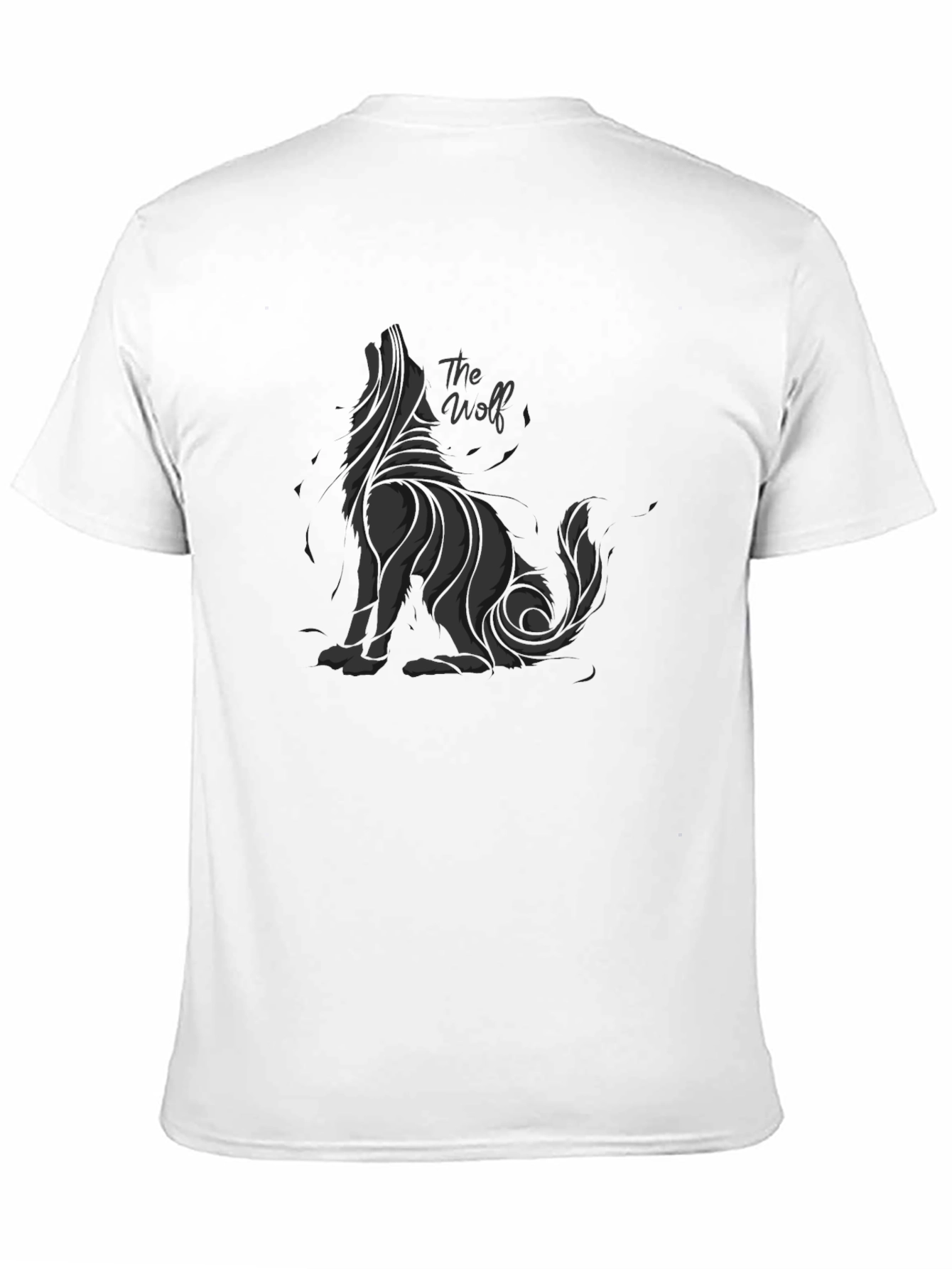 Mens Black The Wolf Graphic T-Shirt