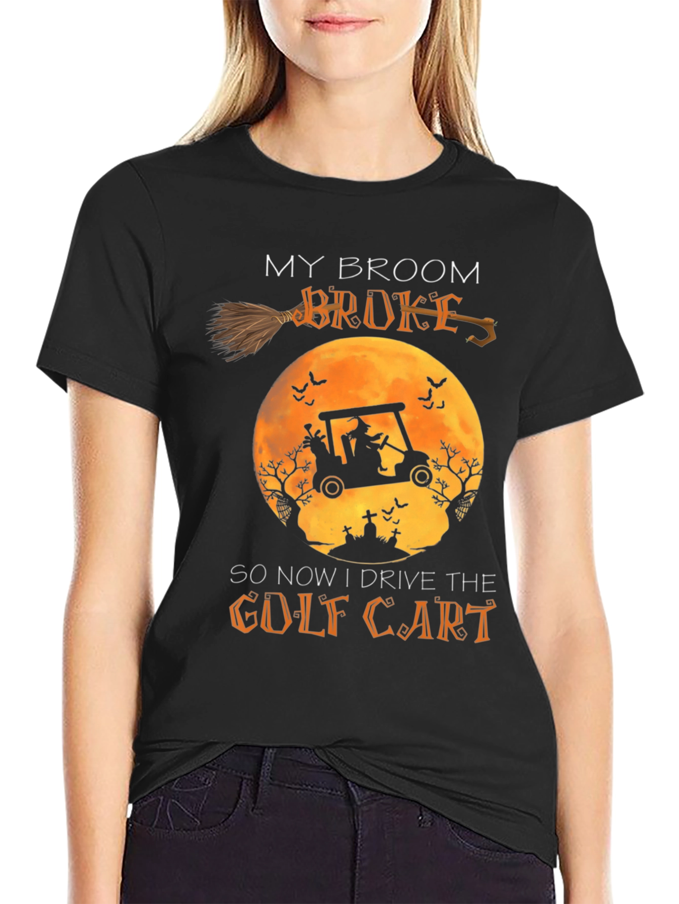 Halloween Witch Golf Cart T-Shirt