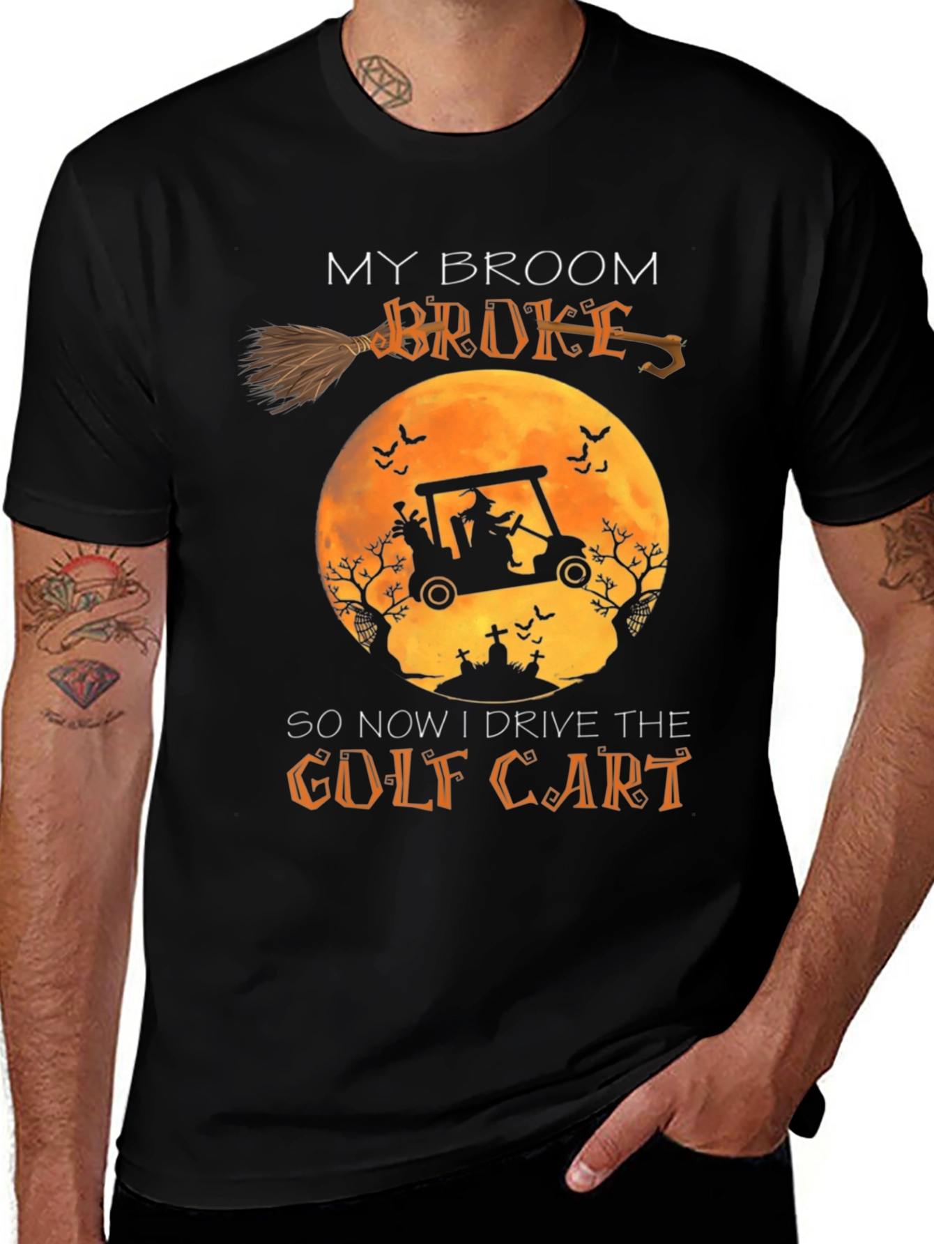 Halloween Witch Golf Cart T-Shirt