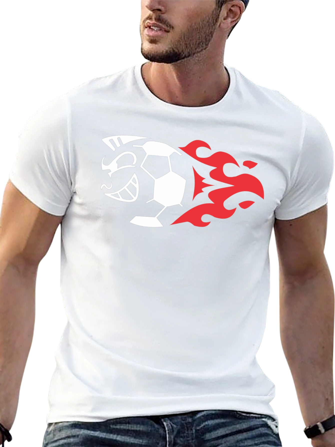 Fiery Soccer Ball Graphic T-Shirt