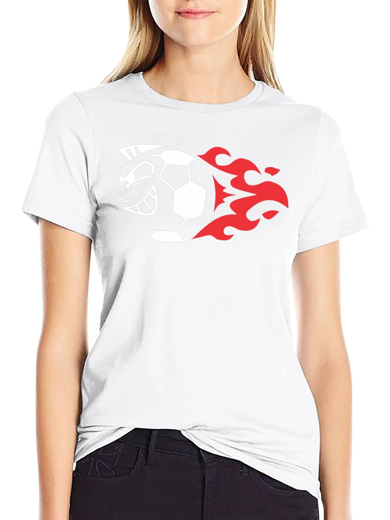 Fiery Soccer Ball Graphic T-Shirt