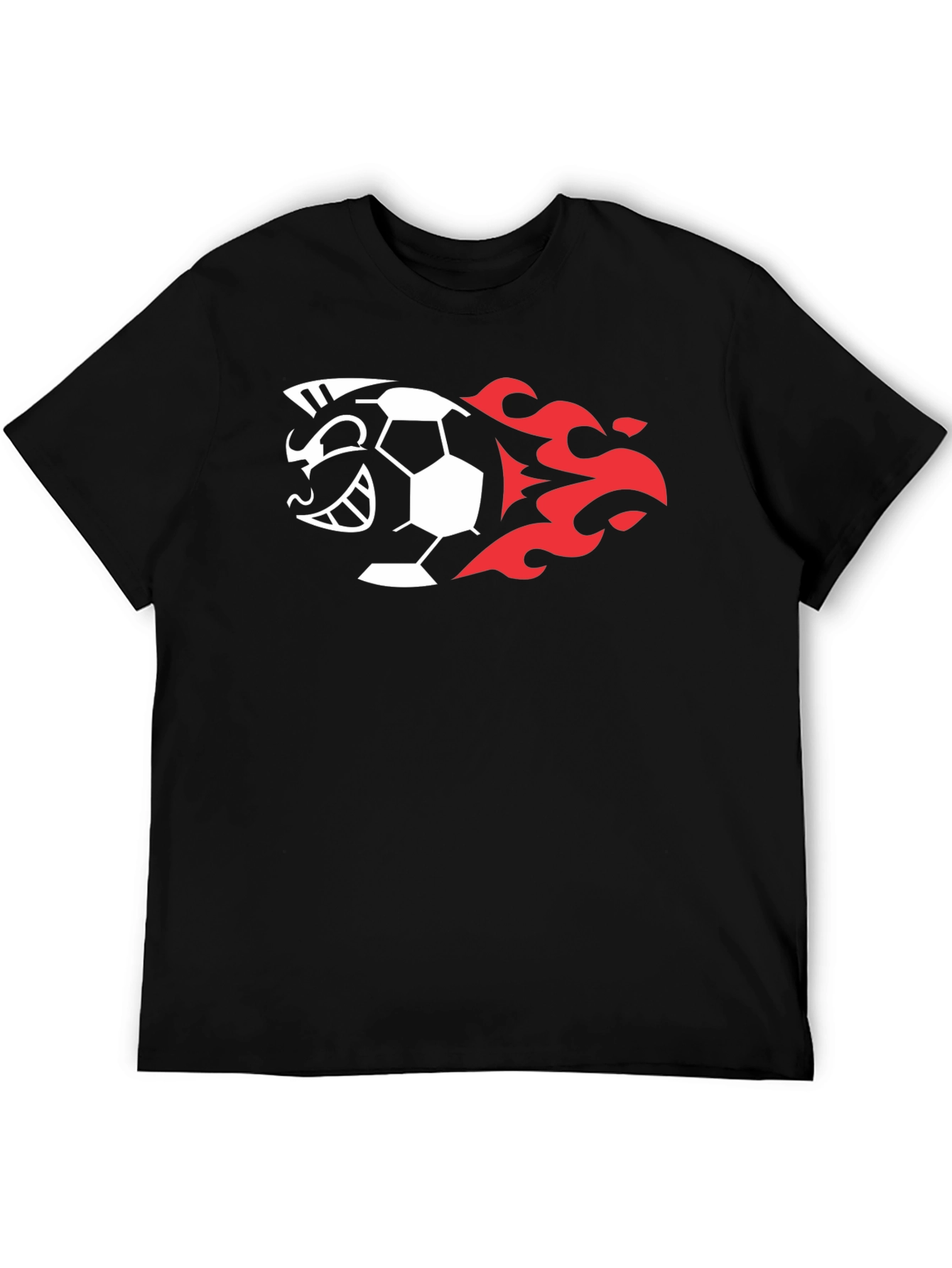 Fiery Soccer Ball Graphic T-Shirt