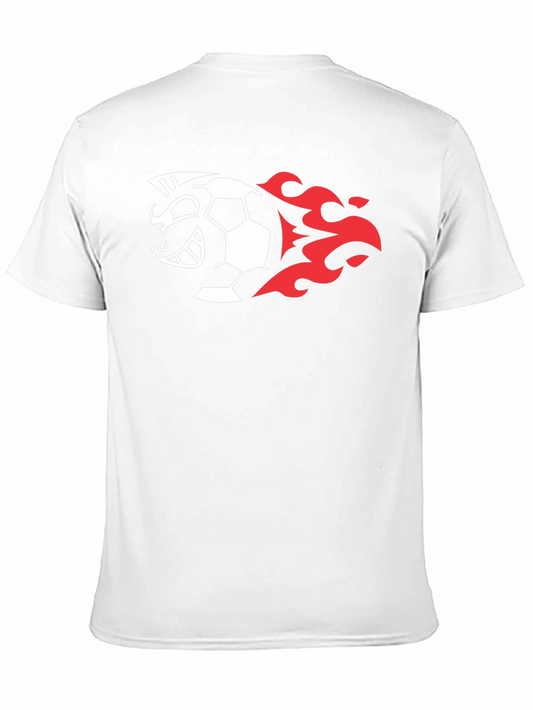 Fiery Soccer Ball Graphic T-Shirt