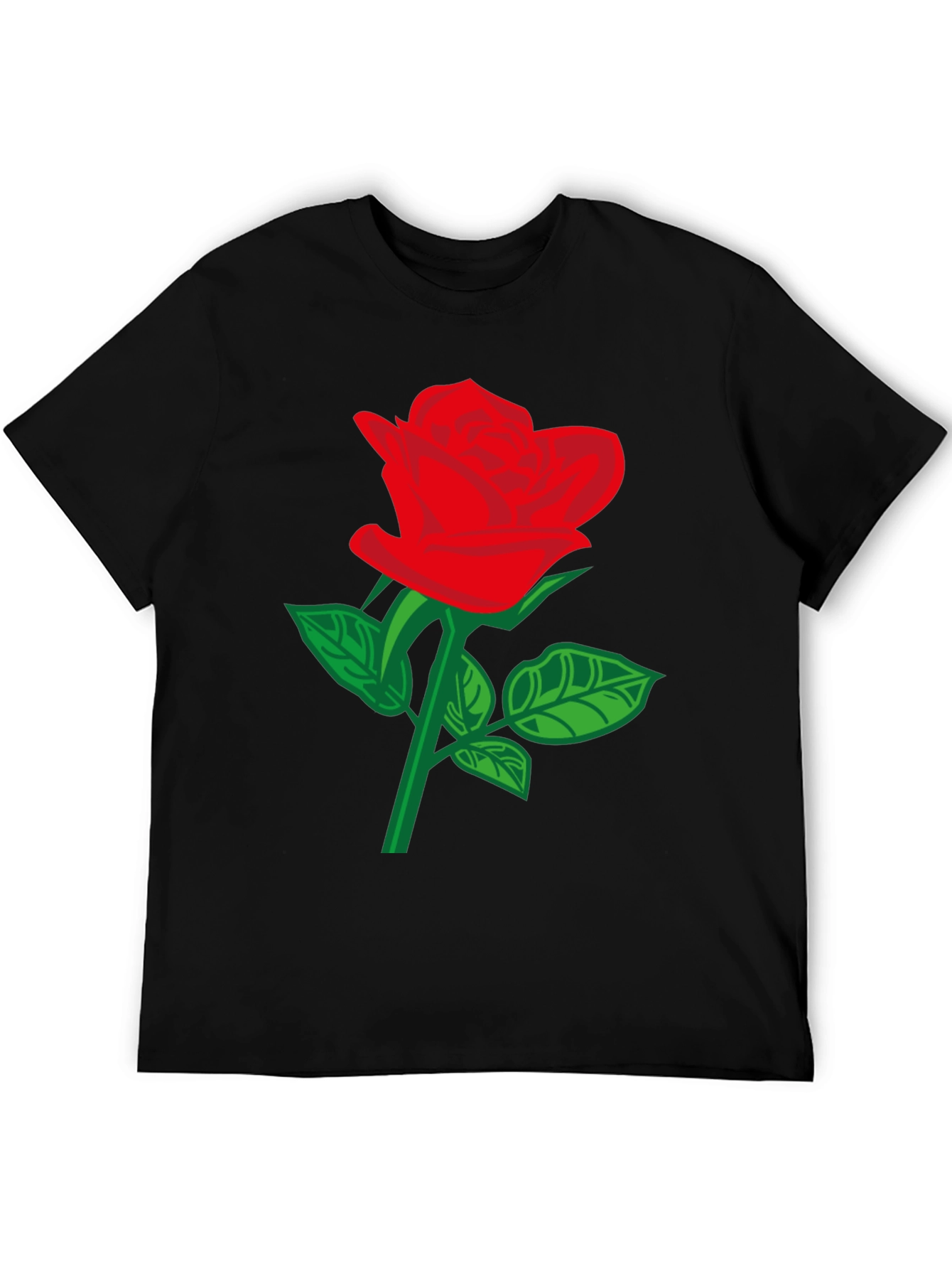 Black Rose T-Shirt - Stylish Floral Design