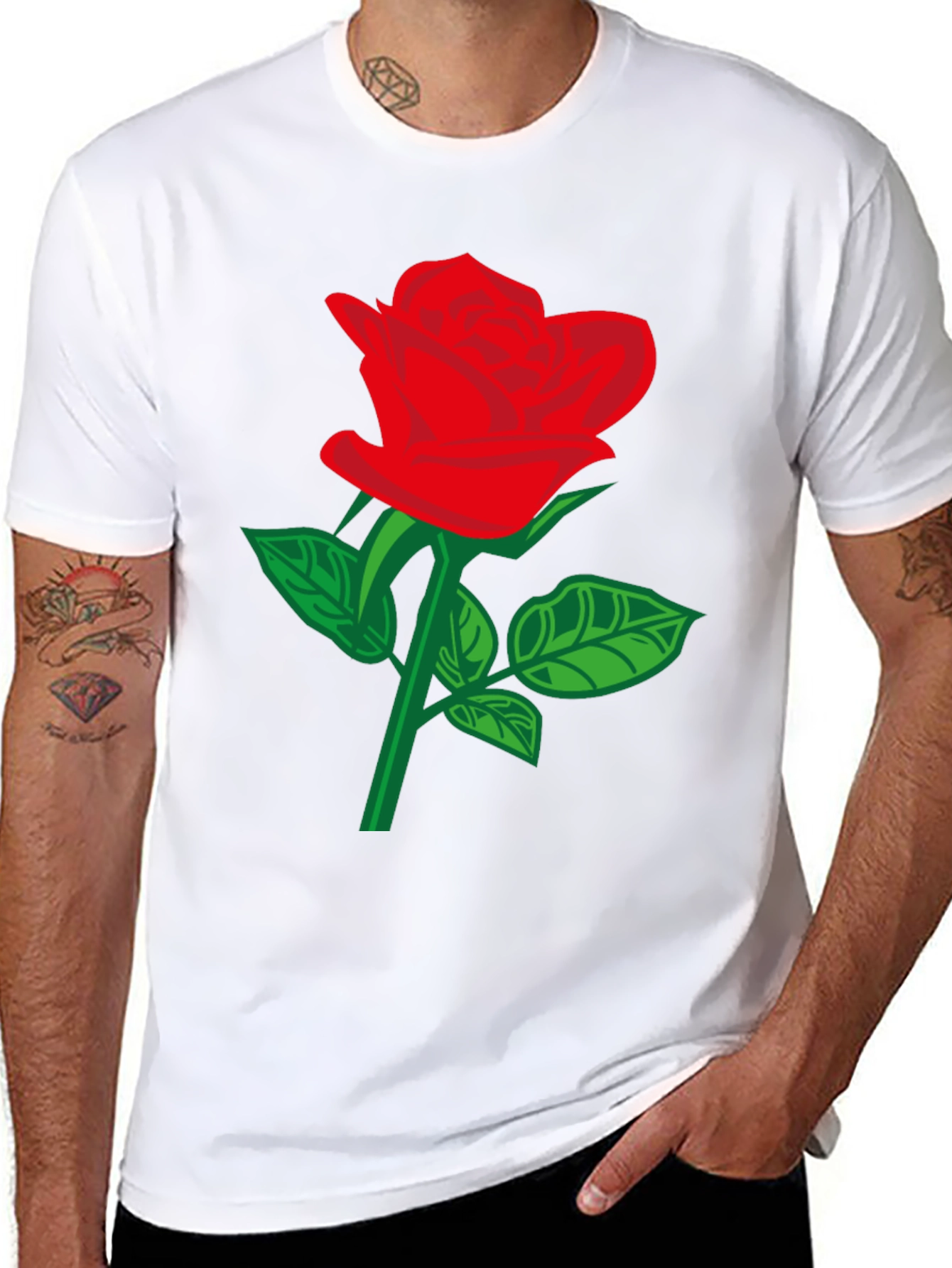 Black Rose T-Shirt - Stylish Floral Design