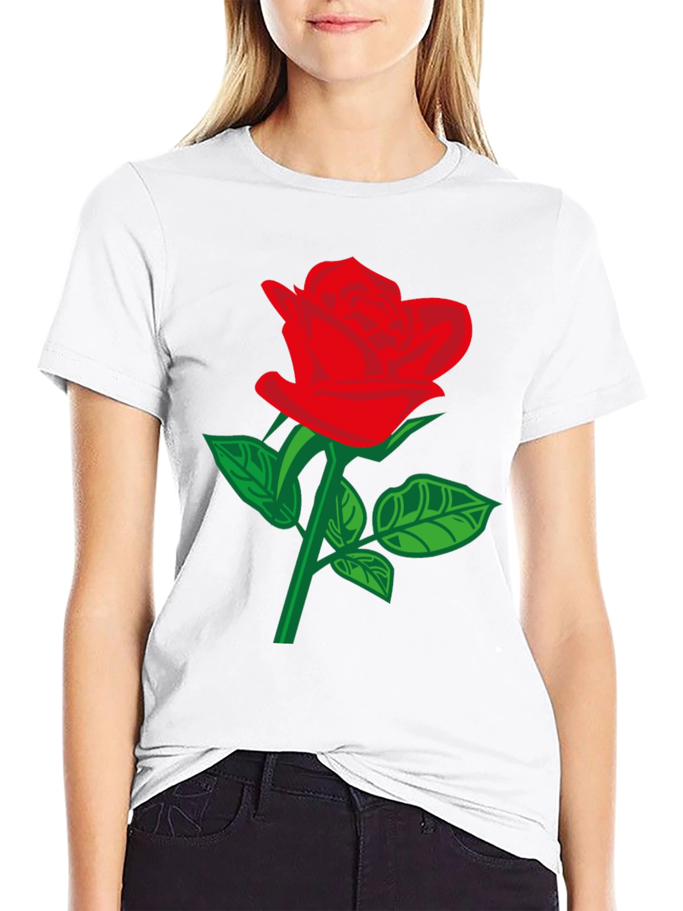 Black Rose T-Shirt - Stylish Floral Design