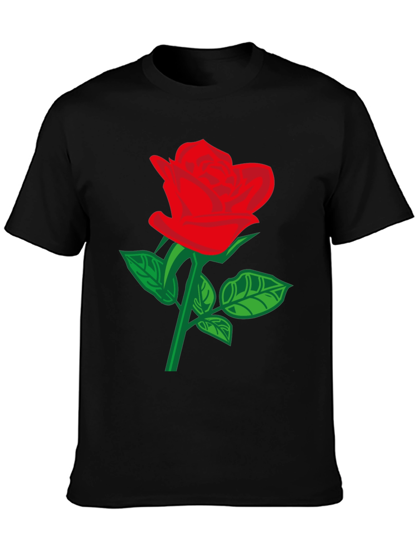 Black Rose T-Shirt - Stylish Floral Design
