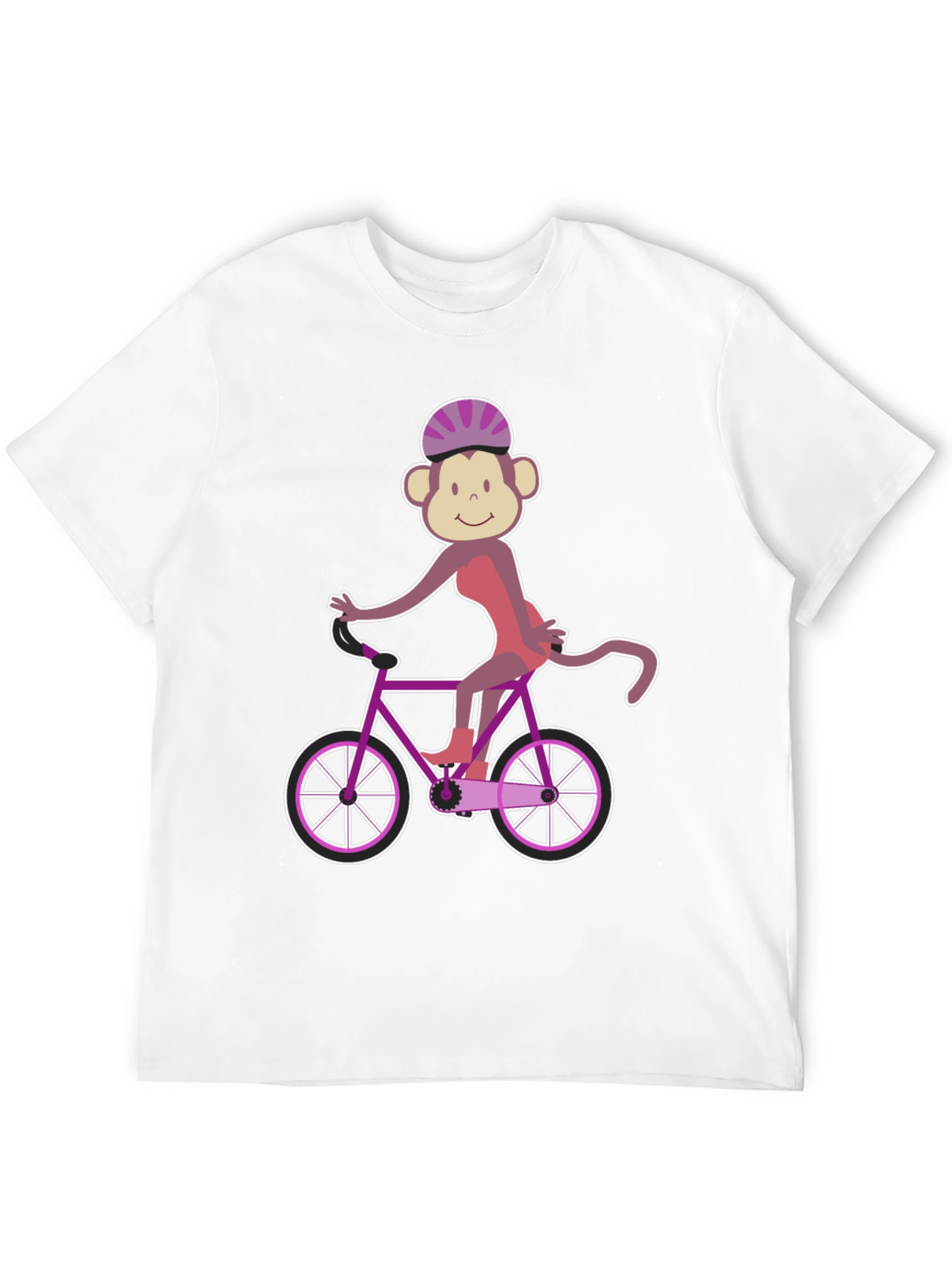 Monkey Riding Bike Graphic Tee - Fun Novelty Shirt
