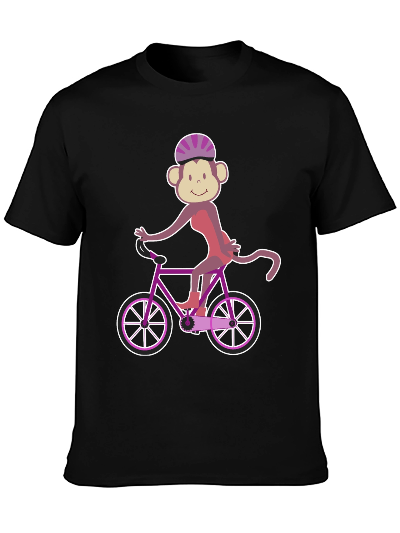 Monkey Riding Bike Graphic Tee - Fun Novelty Shirt